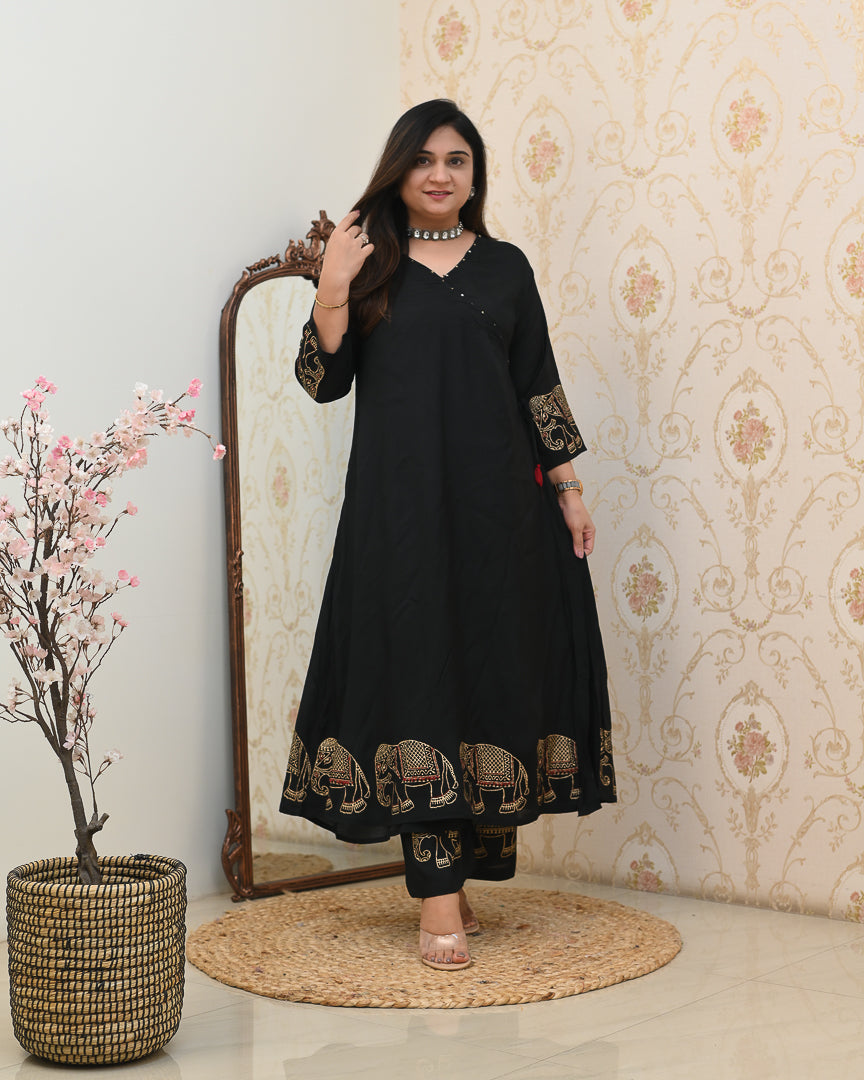 Aashna Muslin A-line plazo Coord Set - The Jaipur Studio