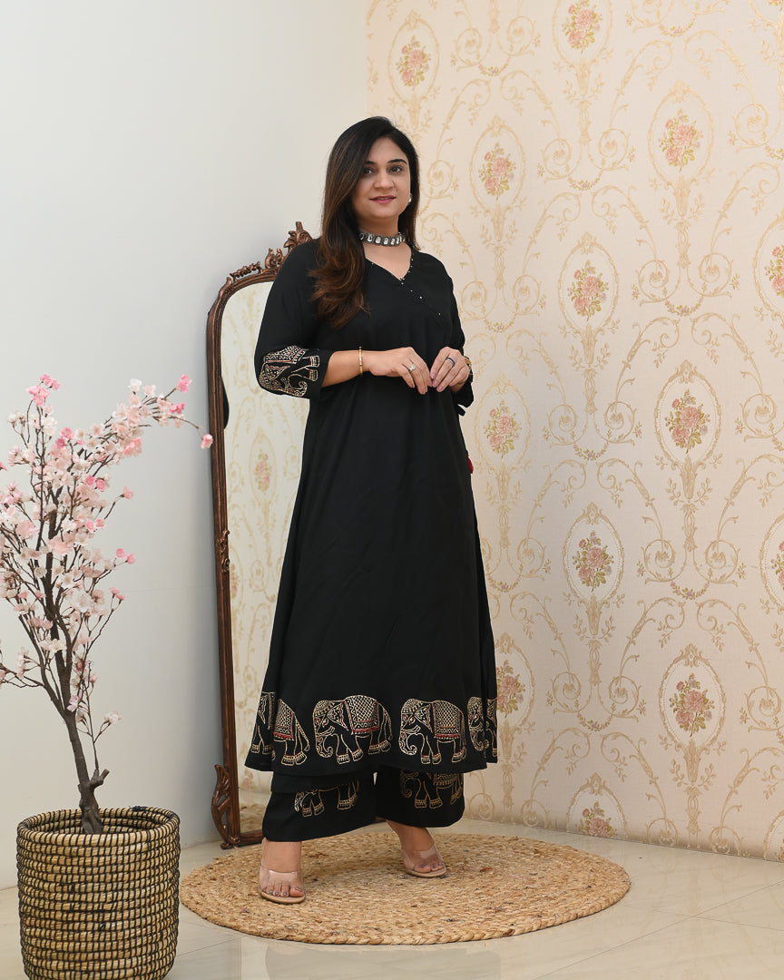 Aashna Muslin A-line plazo Coord Set - The Jaipur Studio