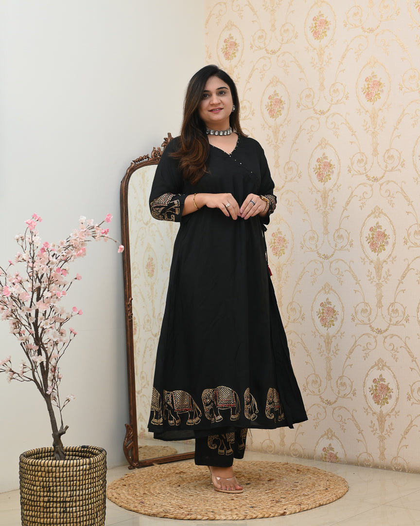 Aashna Muslin A-line plazo Coord Set - The Jaipur Studio