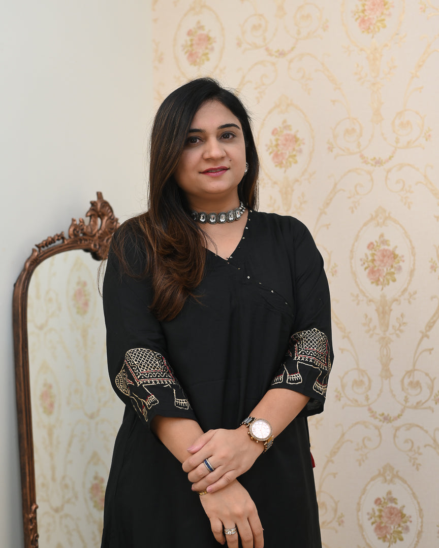 Aashna Muslin A-line plazo Coord Set - The Jaipur Studio