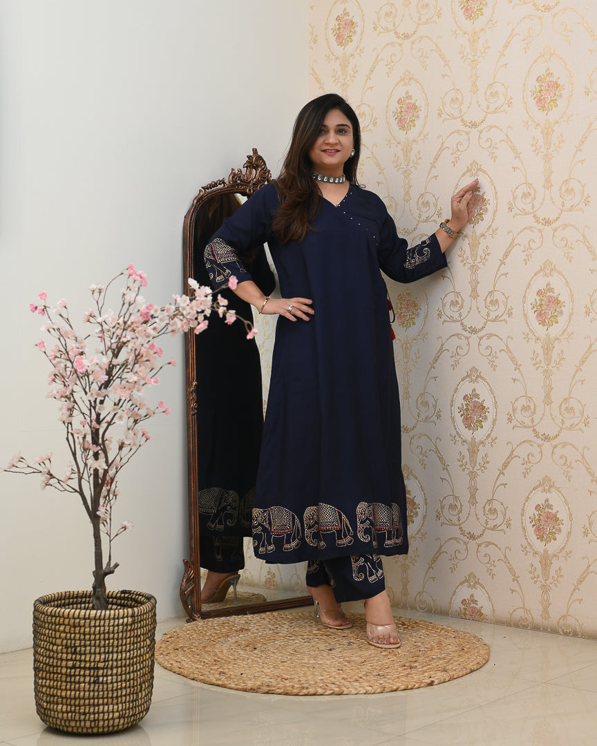 Aashna Muslin A-line plazo Coord Set - The Jaipur Studio