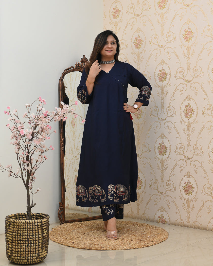 Aashna Muslin A-line plazo Coord Set - The Jaipur Studio