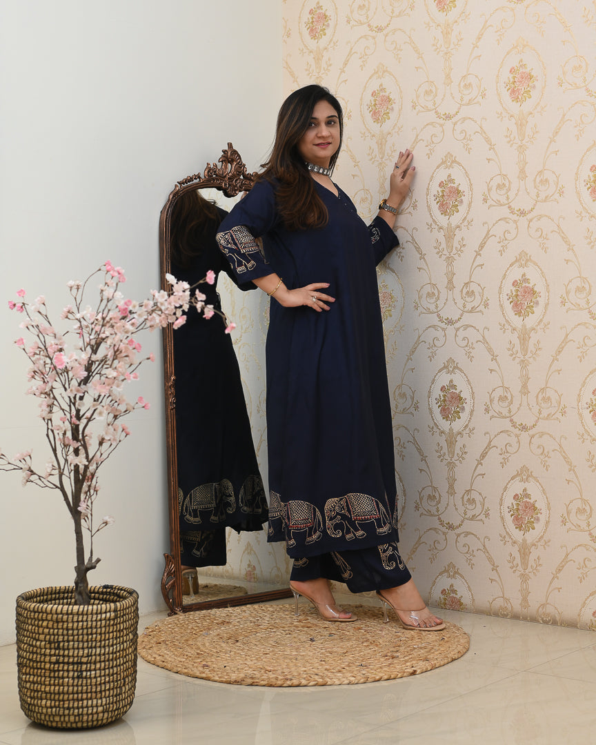 Aashna Muslin A-line plazo Coord Set - The Jaipur Studio