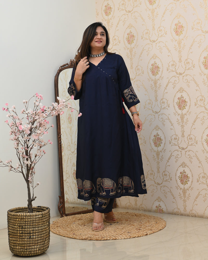 Aashna Muslin A-line plazo Coord Set - The Jaipur Studio