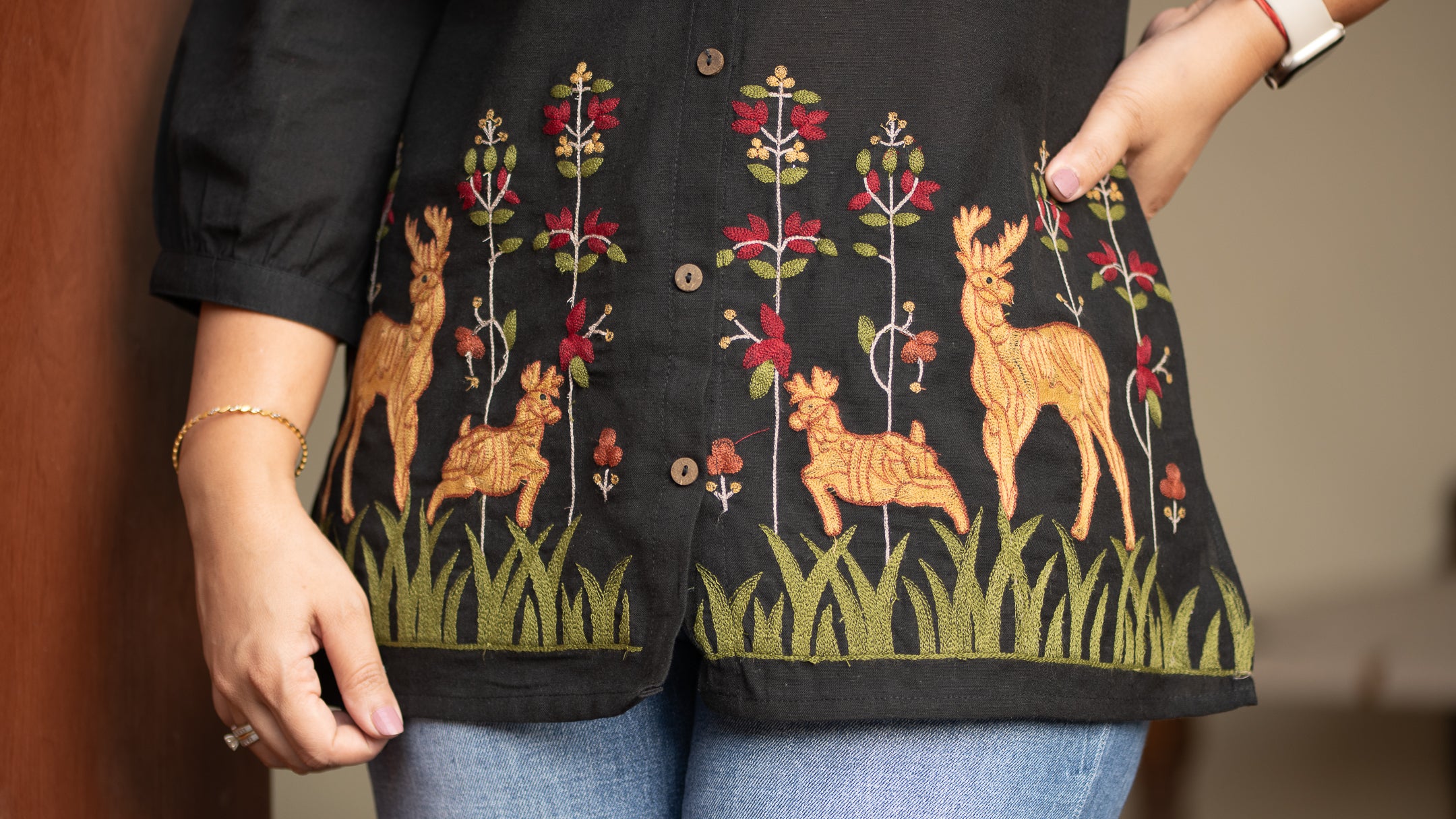 Arika Cotton Embroidered Short Top - The Jaipur Studio