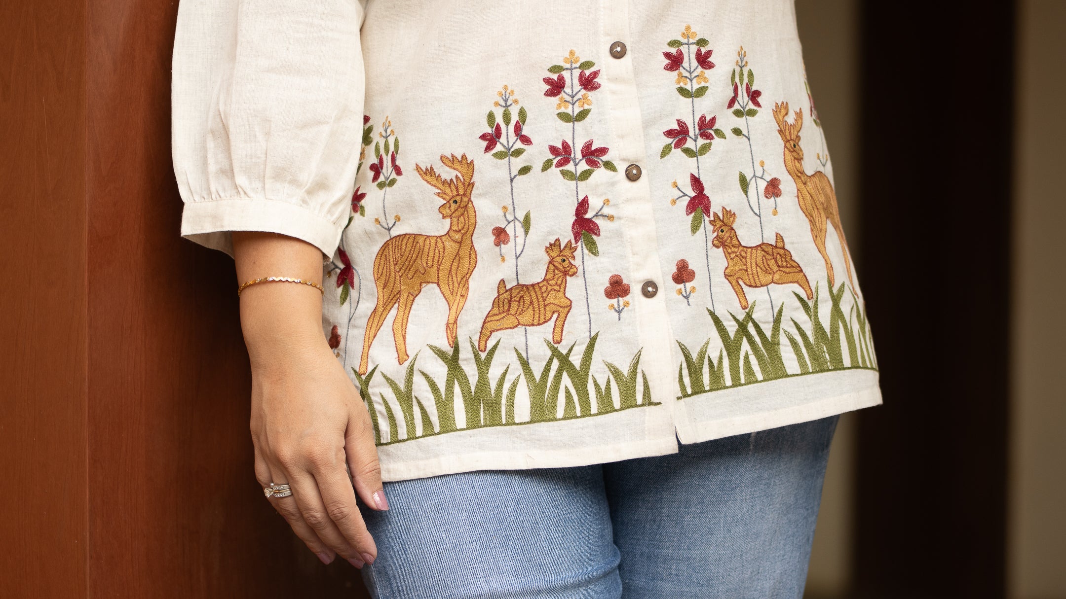 Arika Cotton Embroidered Short Top - The Jaipur Studio