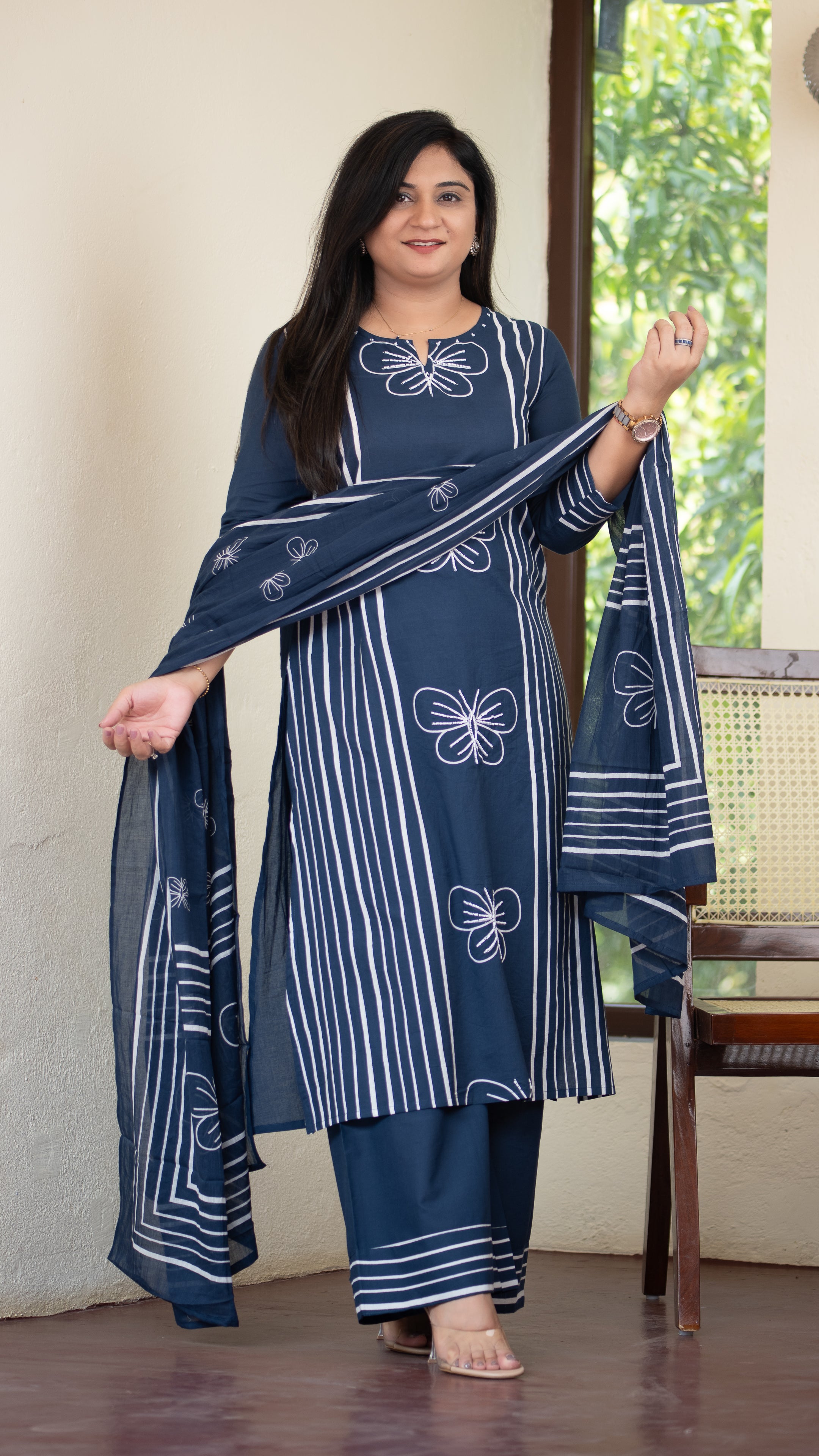 Anaya Cotton HandEmbroidered Divider set - The Jaipur Studio