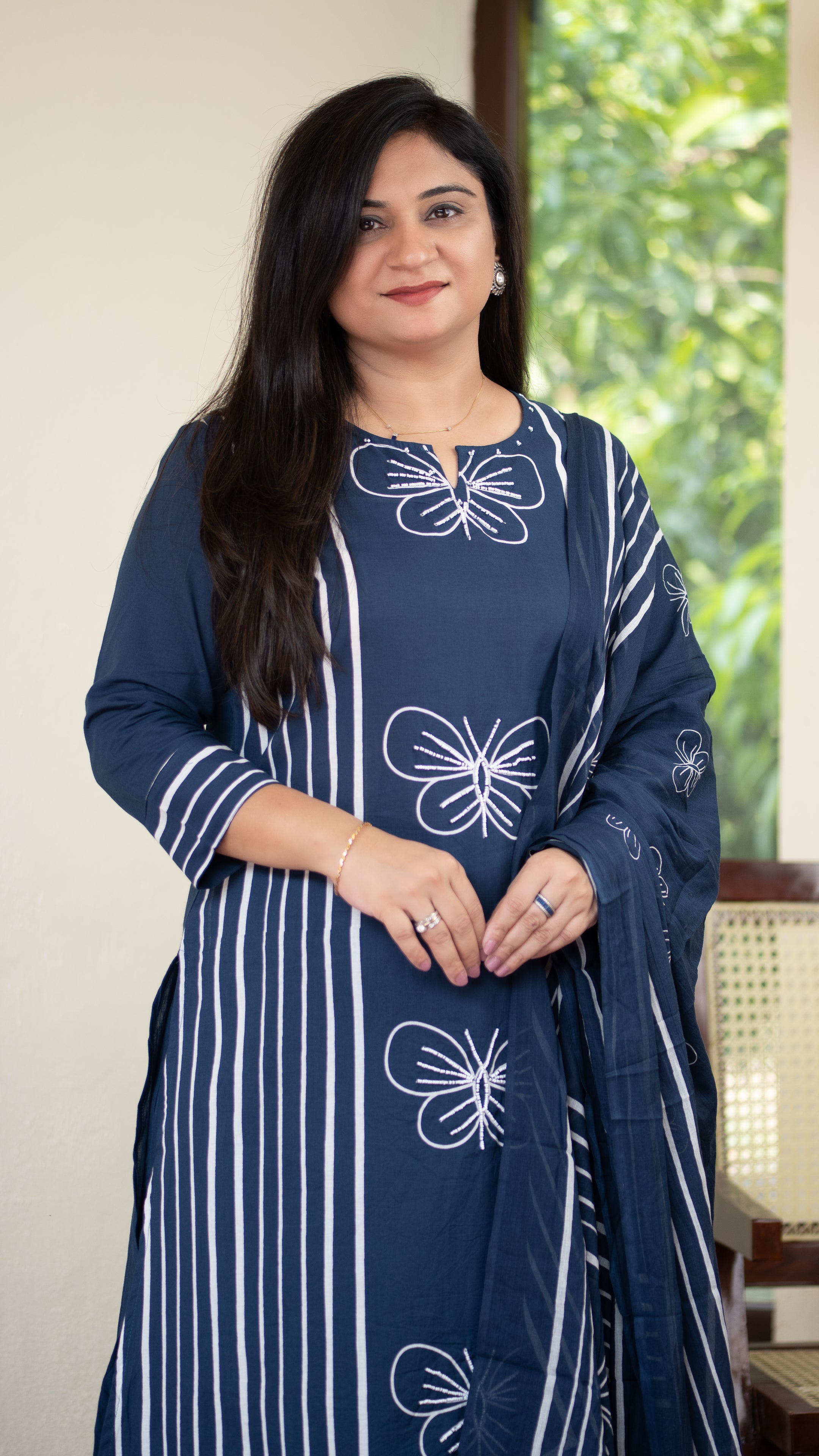 Anaya Cotton HandEmbroidered Divider set - The Jaipur Studio