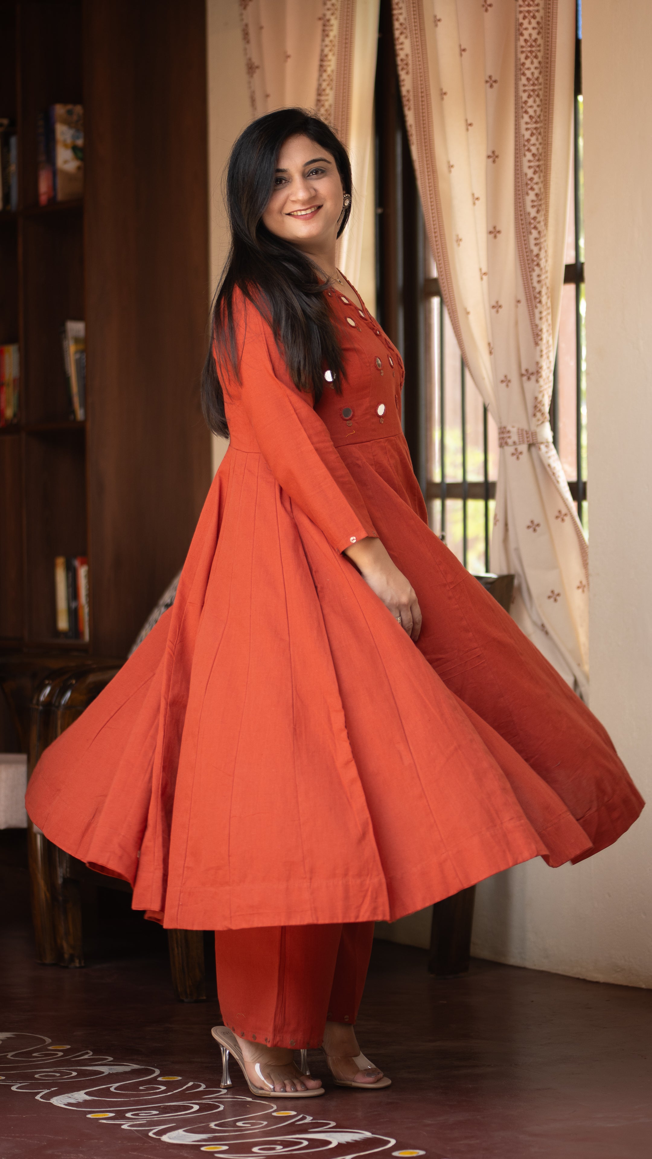 Giva Cotton Mirror Embroidered Plazo Set - The Jaipur Studio