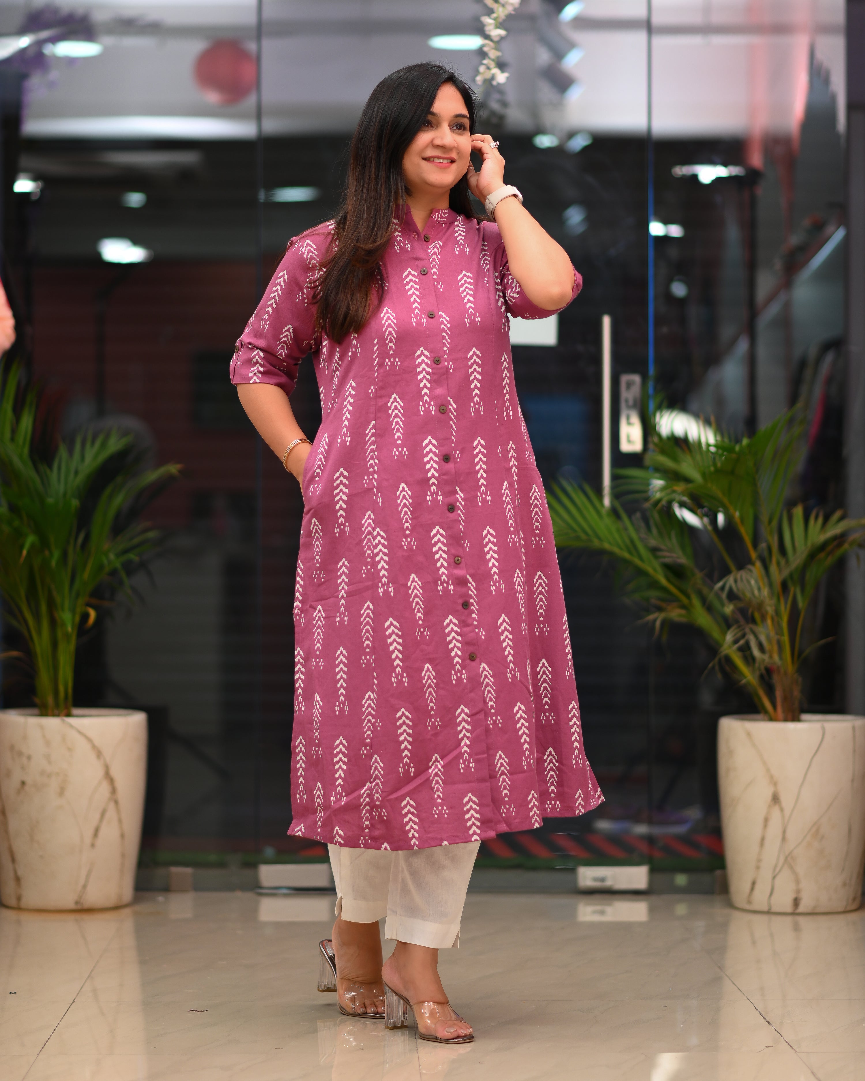 Noora Cotton Casual A-Line Kurta - The Jaipur Studio