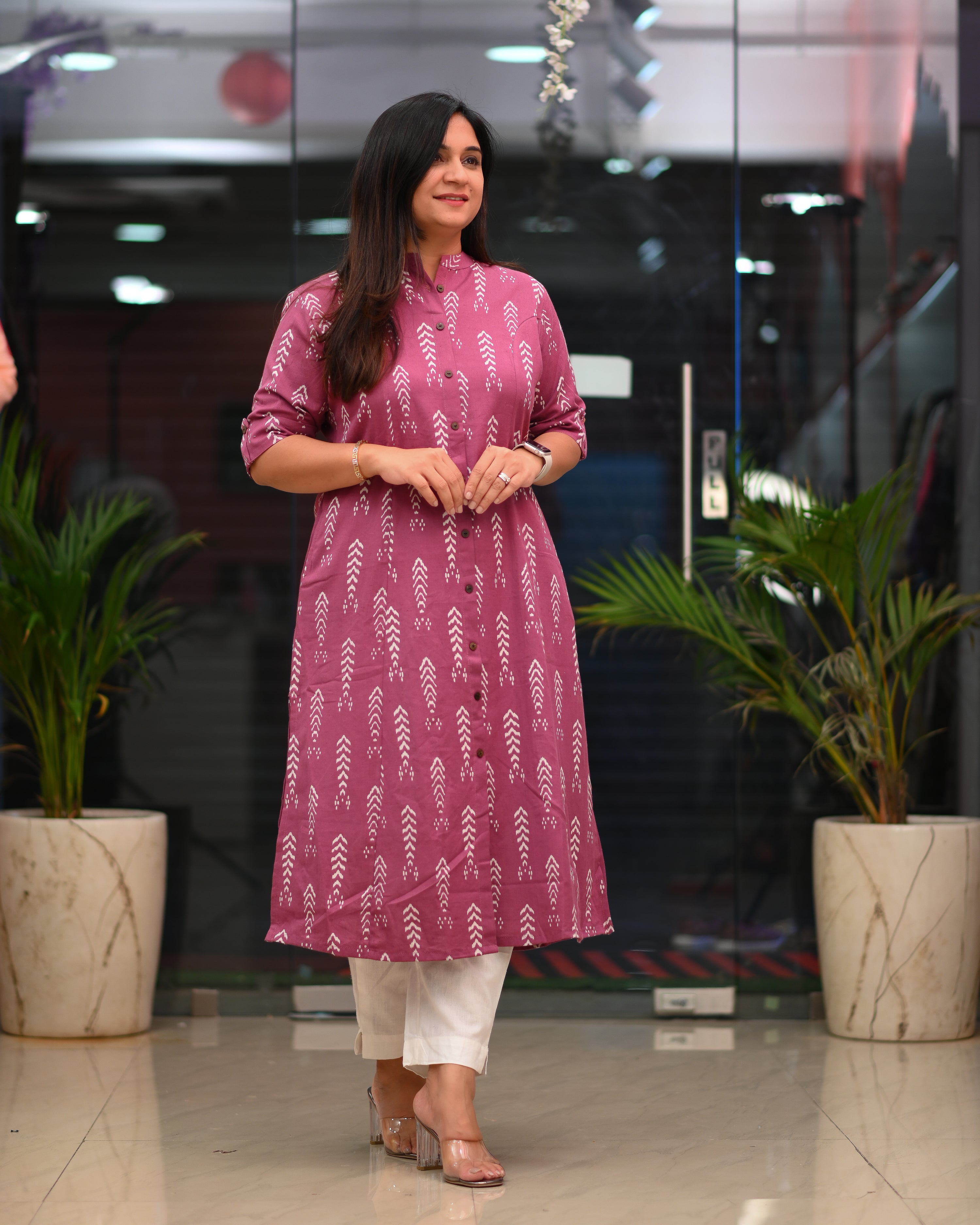 Noora Cotton Casual A-Line Kurta - The Jaipur Studio