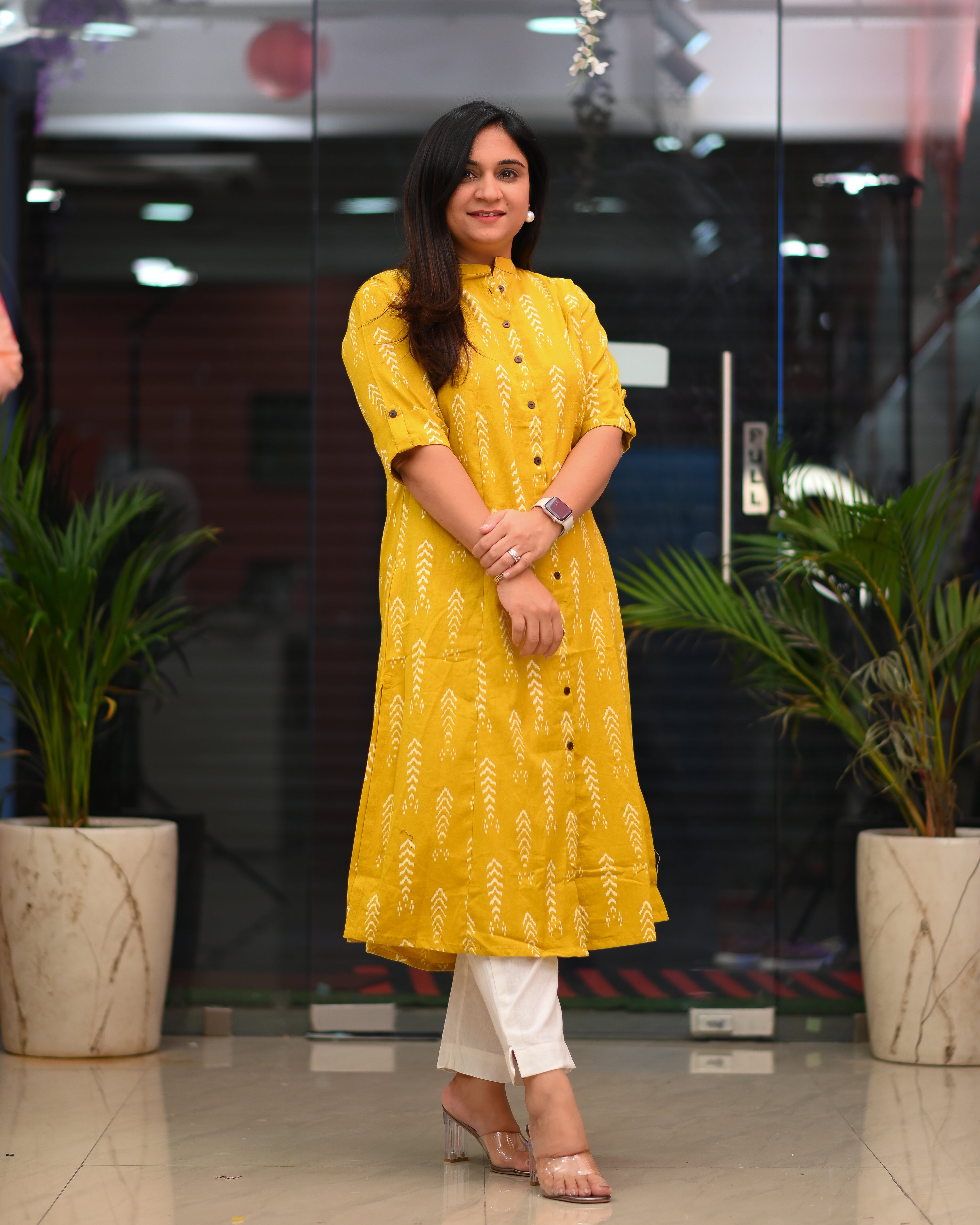 Noora Cotton Casual A-Line Kurta - The Jaipur Studio