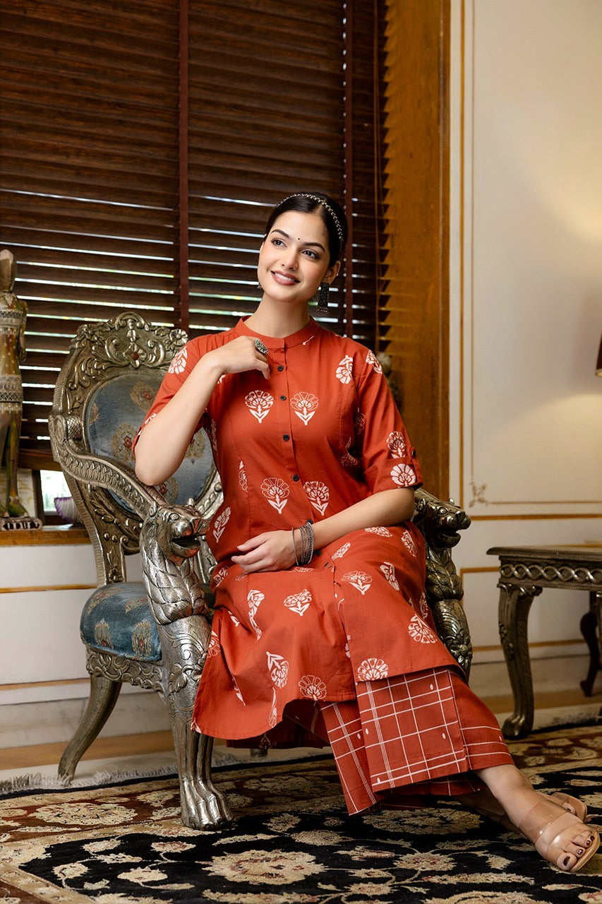 Cotton Floral Summerish A-line Coord Set - The Jaipur Studio