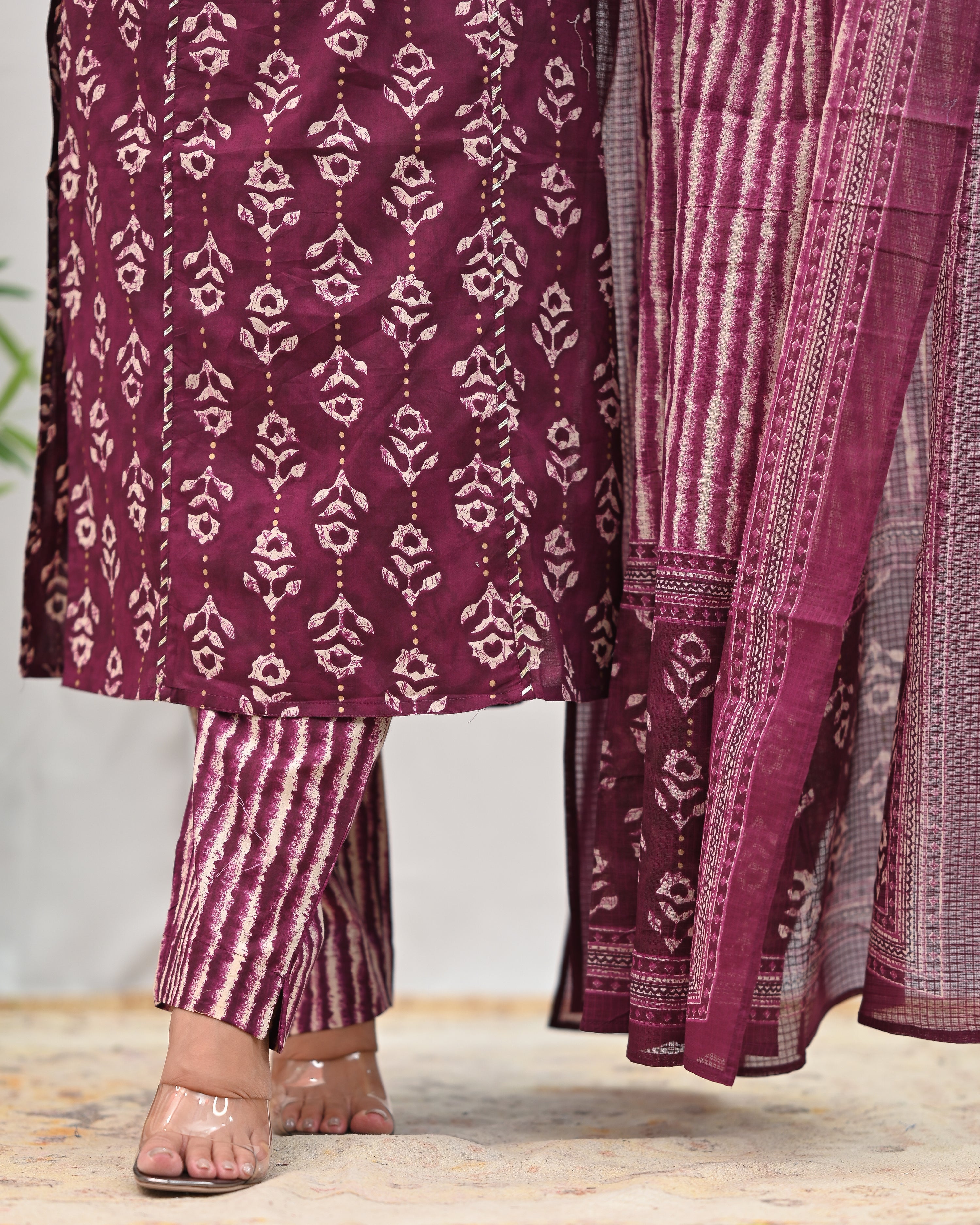 Anina Cotton Zari Embroidered Pant Set - The Jaipur Studio