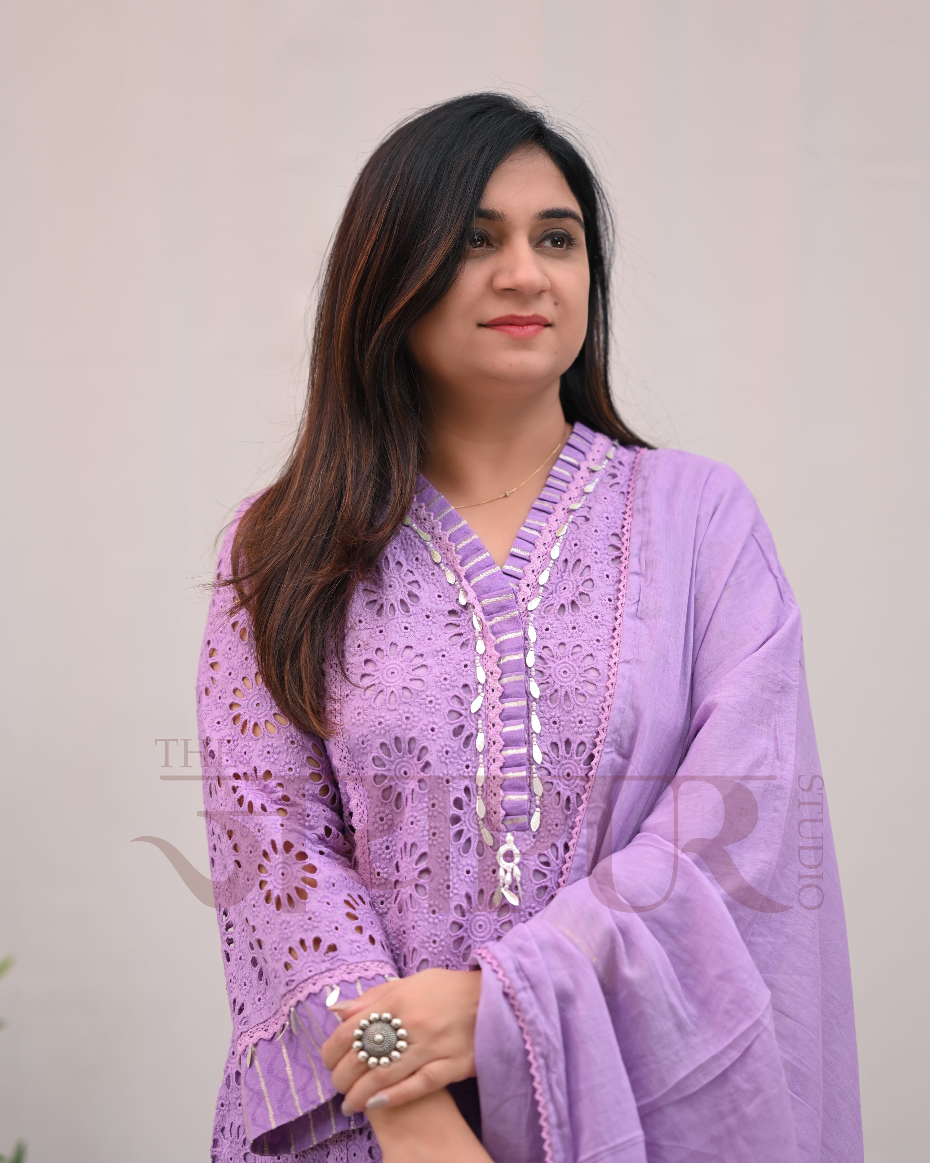 Jeena Cotton Schiffili Pakistani Pant Set - The Jaipur Studio
