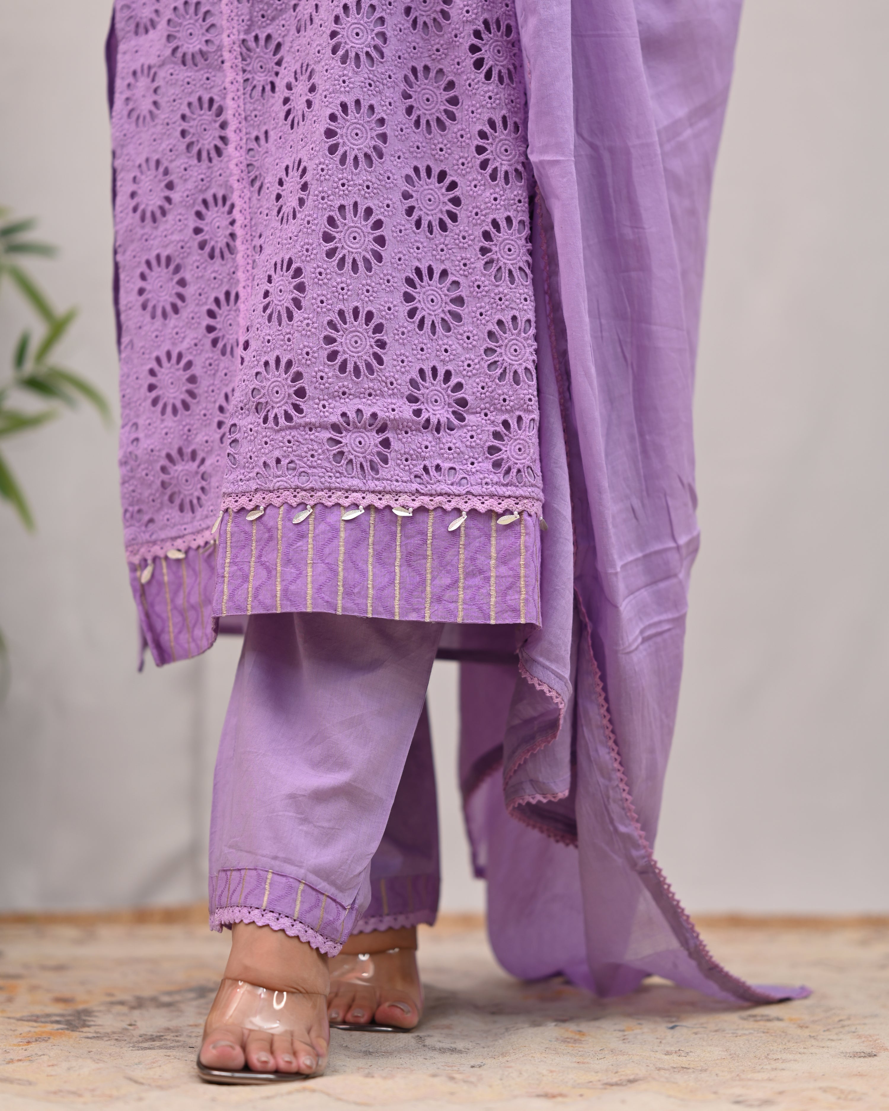 Jeena Cotton Schiffili Pakistani Pant Set - The Jaipur Studio
