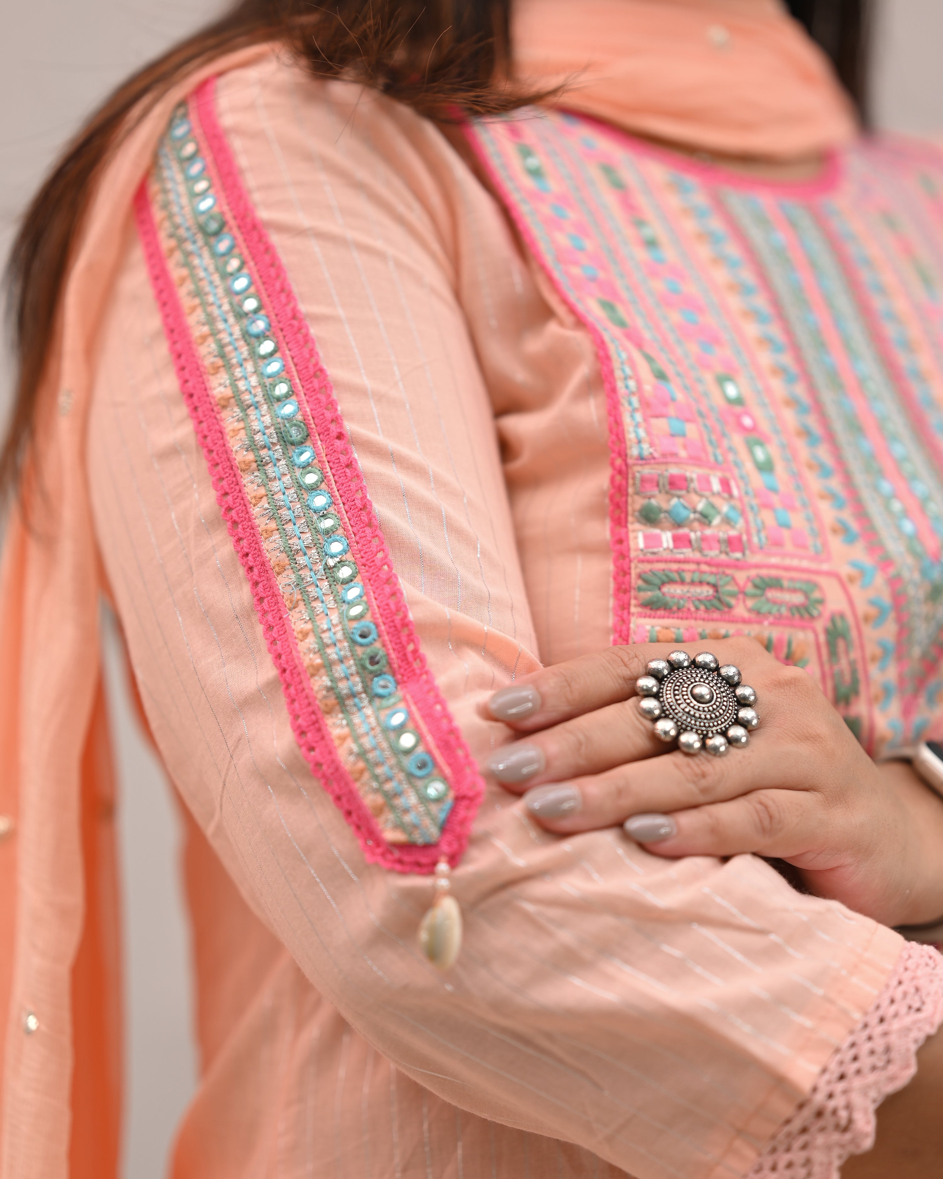 Meerza Asymmetric Embroidered Pant Set - The Jaipur Studio