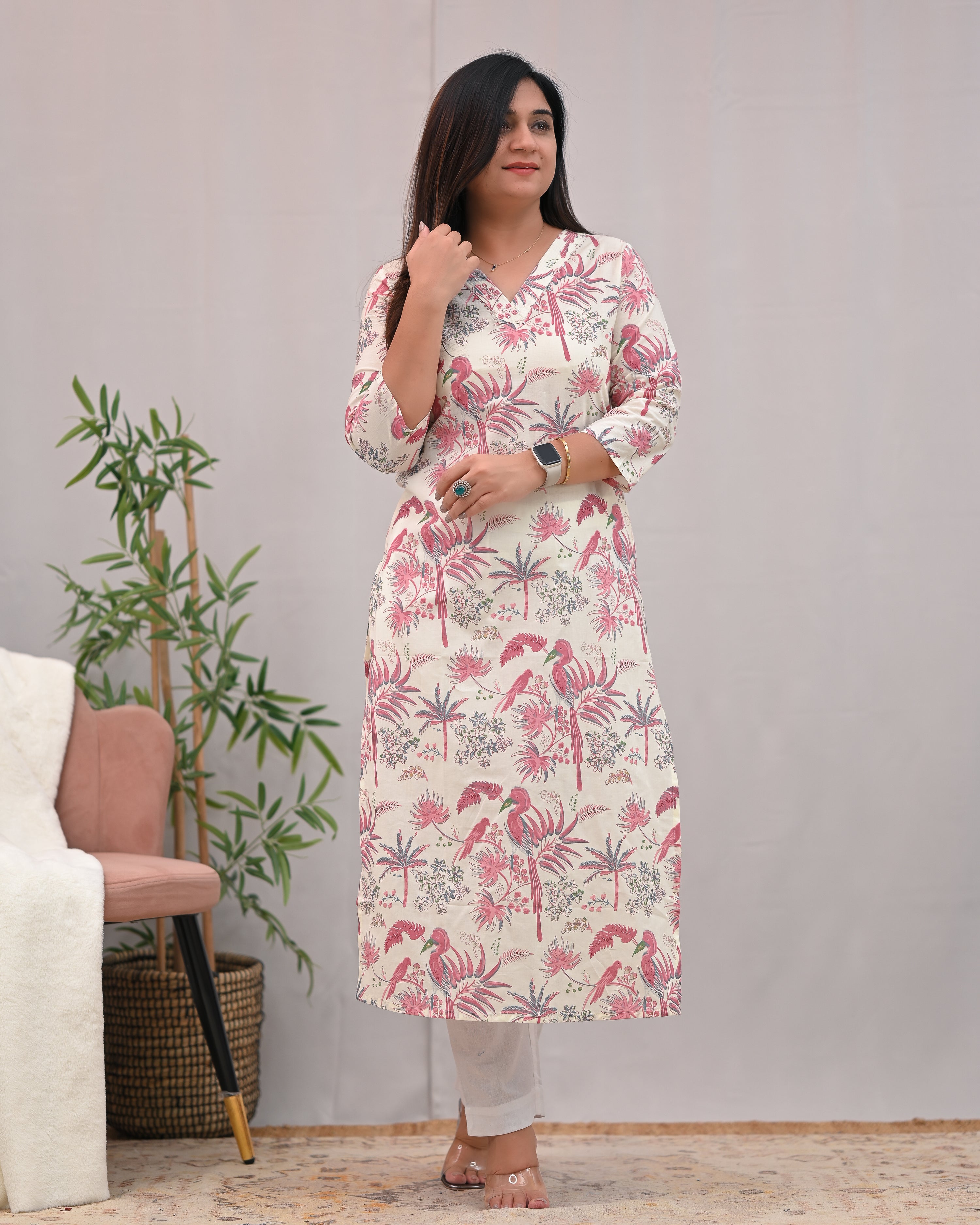Zoya Casual Cotton straight Kurta - The Jaipur Studio