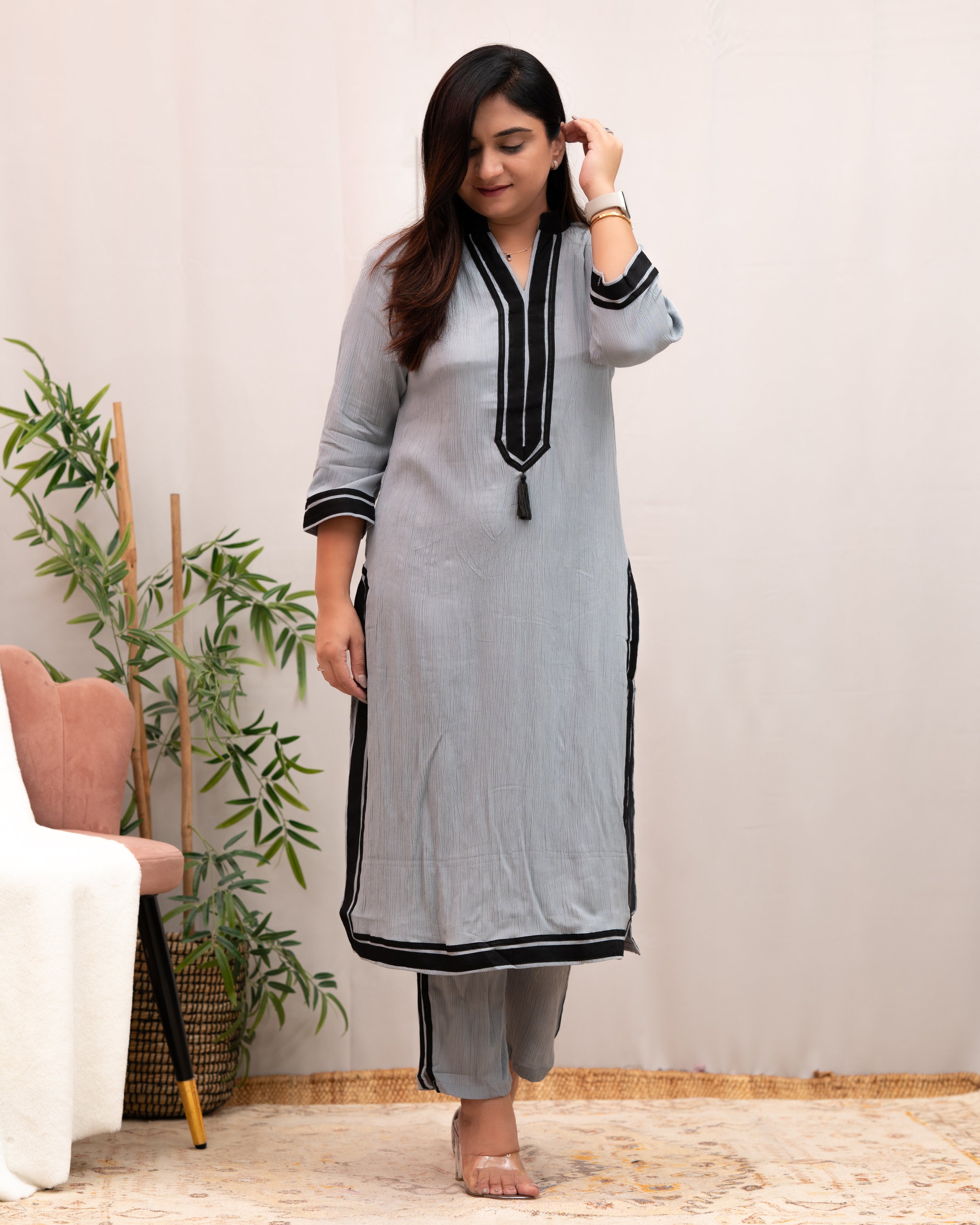 Geet Crepe Straight Coord Set - The Jaipur Studio
