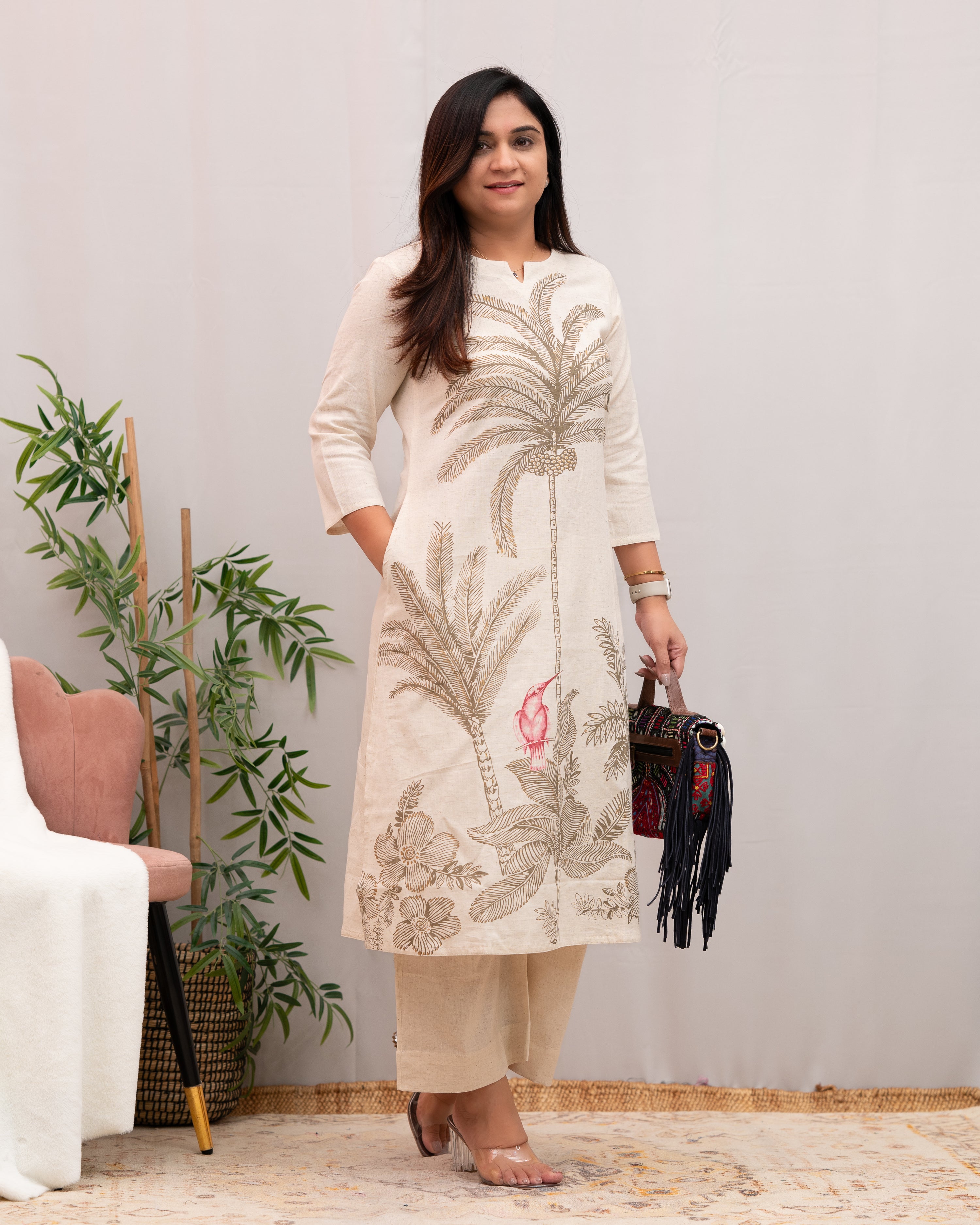 Sia Cotton A-line Pant Set - The Jaipur Studio