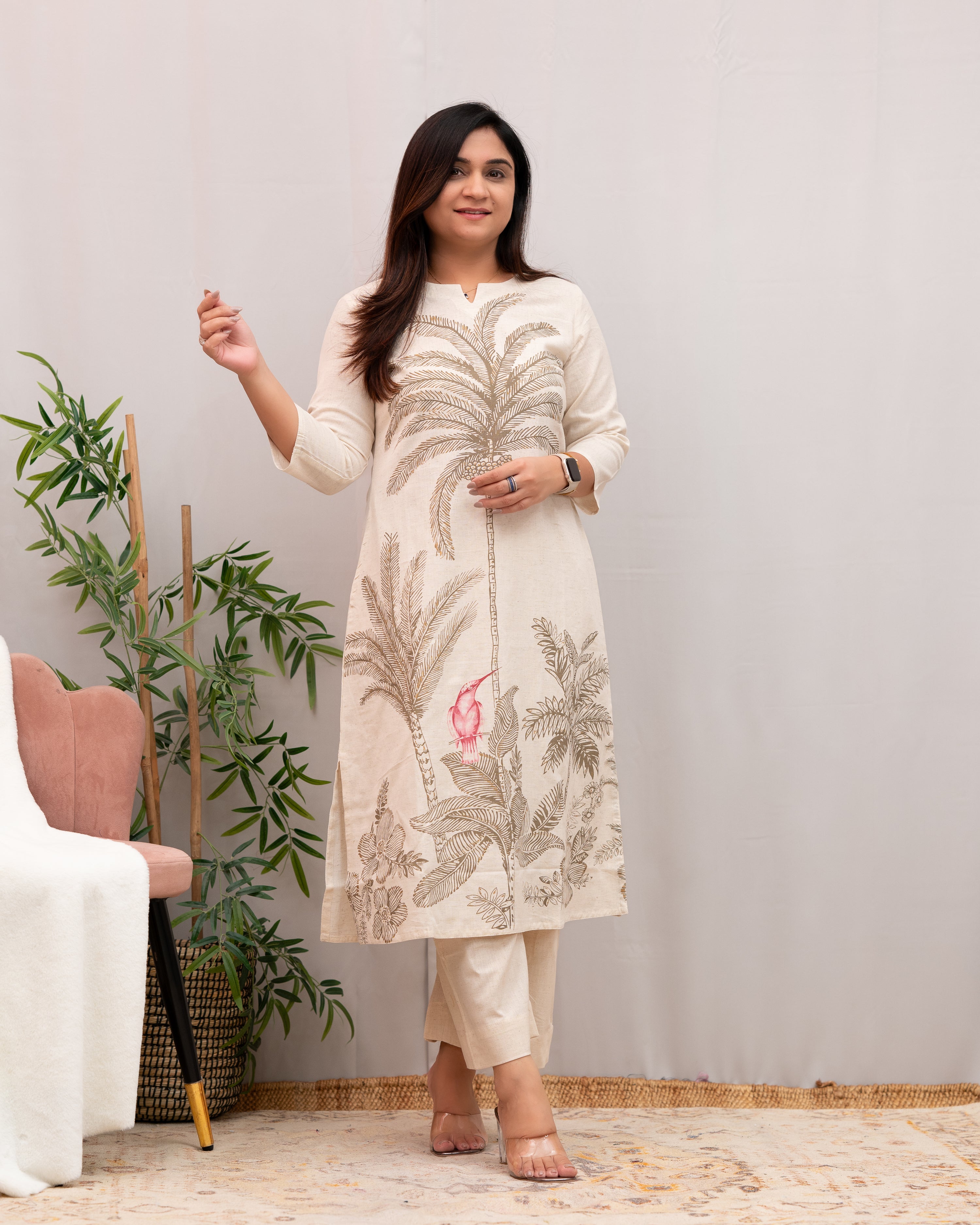 Sia Cotton A-line Pant Set - The Jaipur Studio