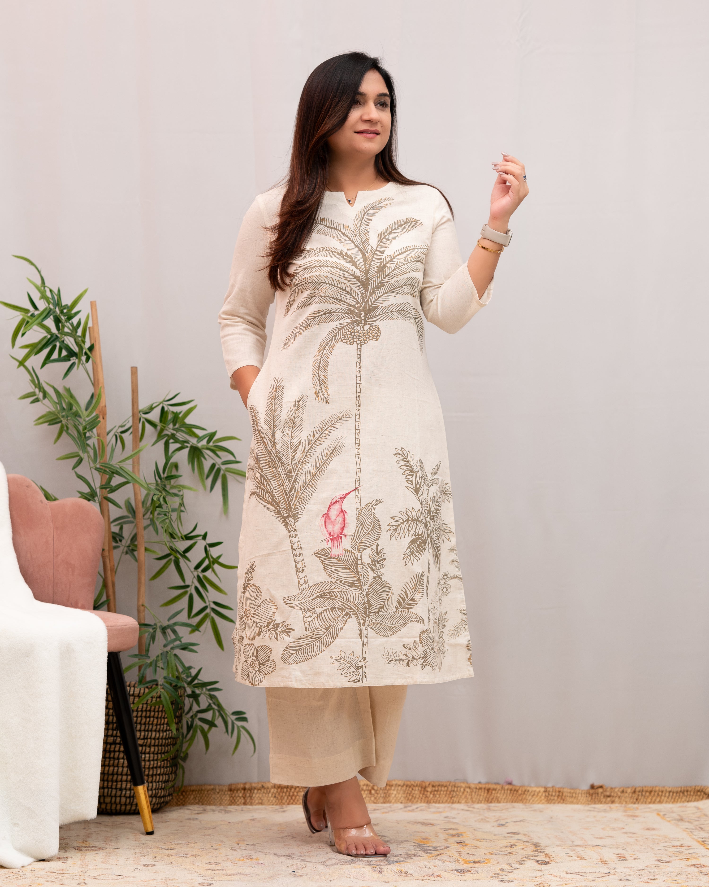 Sia Cotton A-line Pant Set - The Jaipur Studio