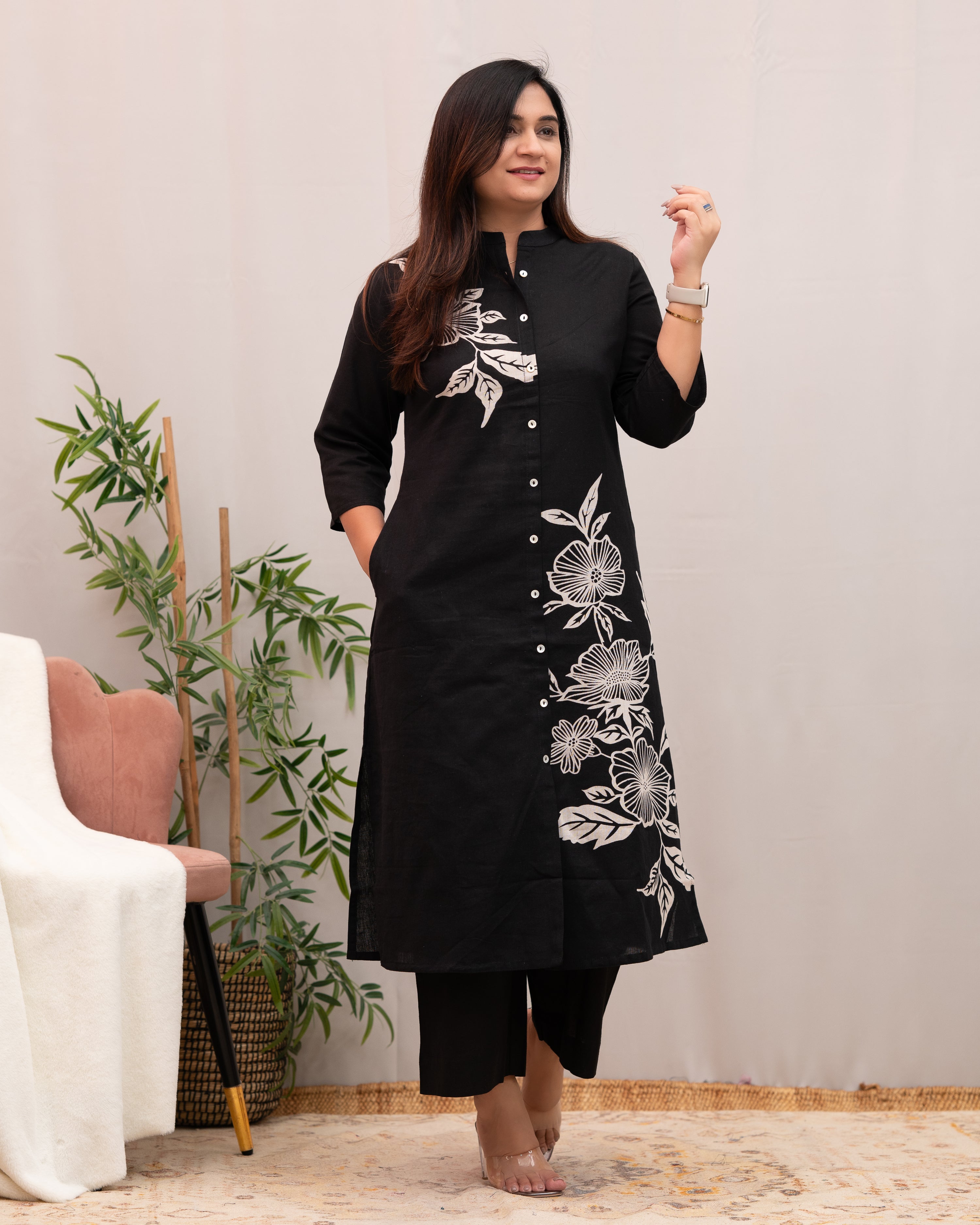 Mehreen Cotton A-line Plazo Set - The Jaipur Studio