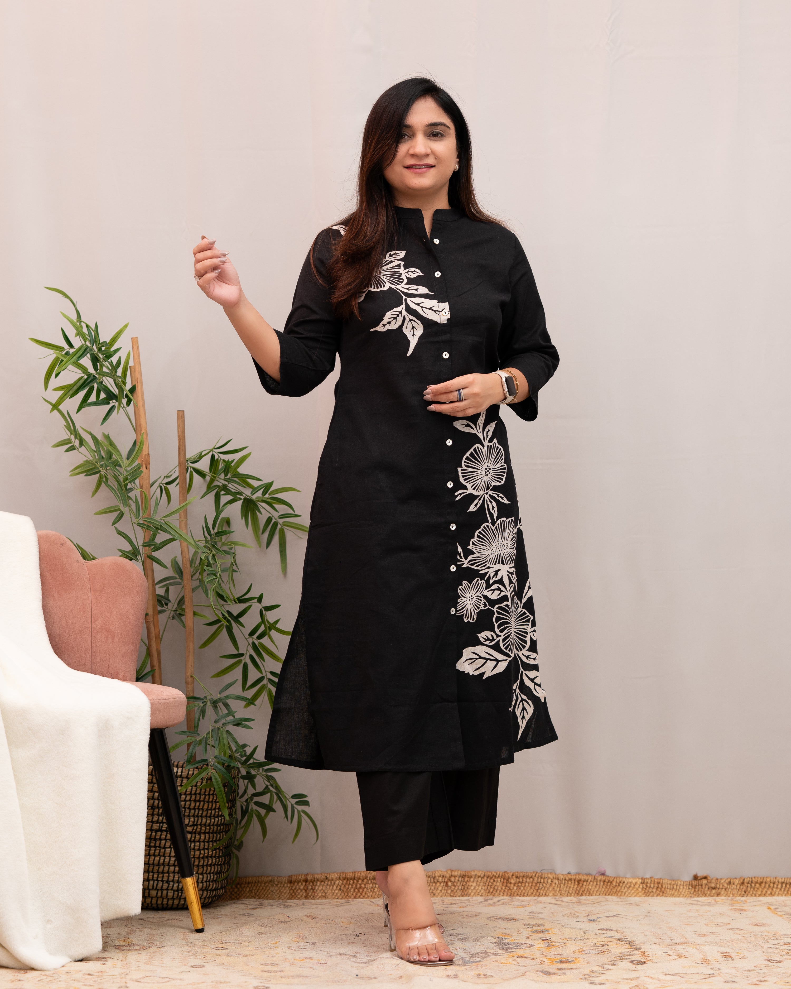Mehreen Cotton A-line Plazo Set - The Jaipur Studio