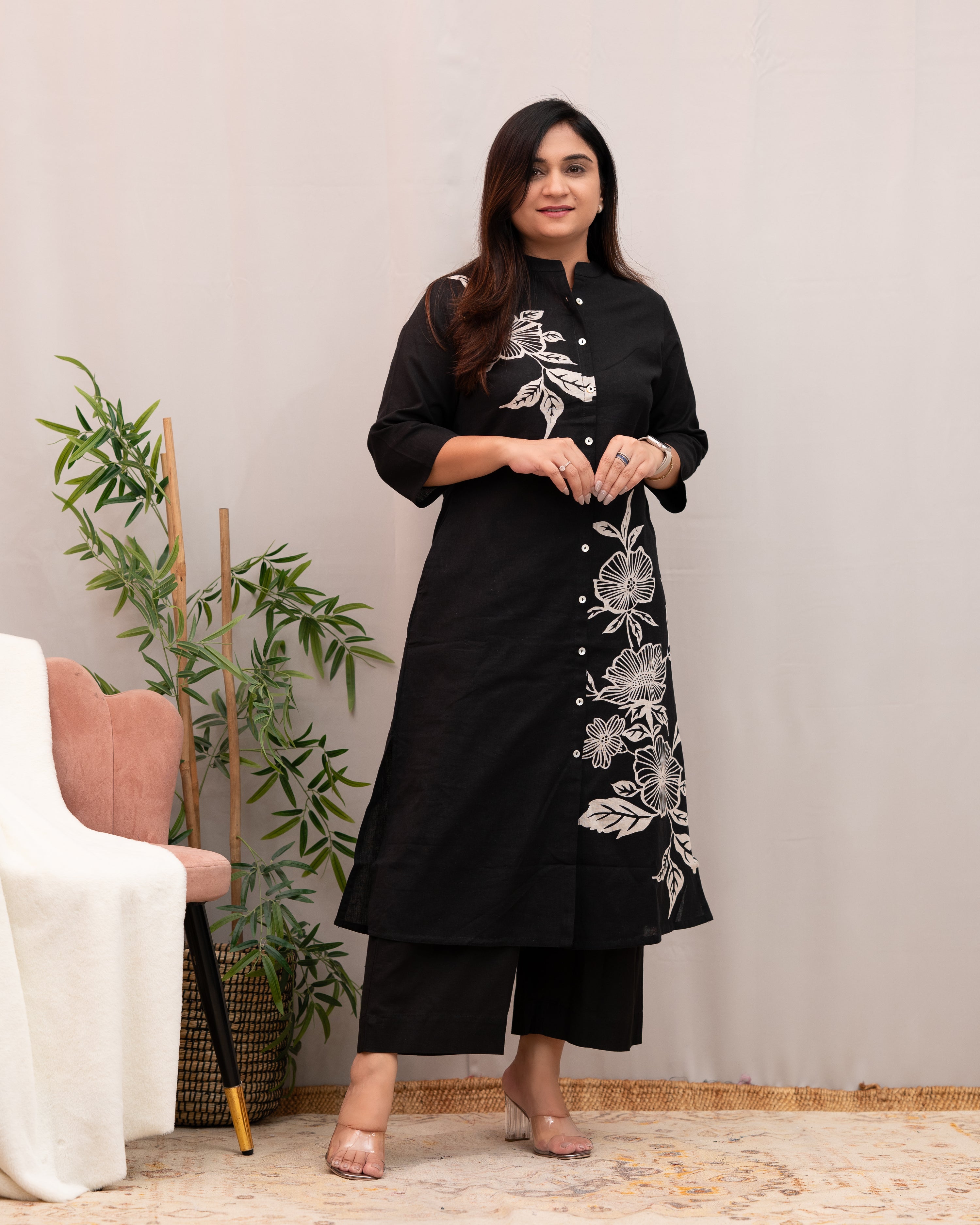 Mehreen Cotton A-line Plazo Set - The Jaipur Studio