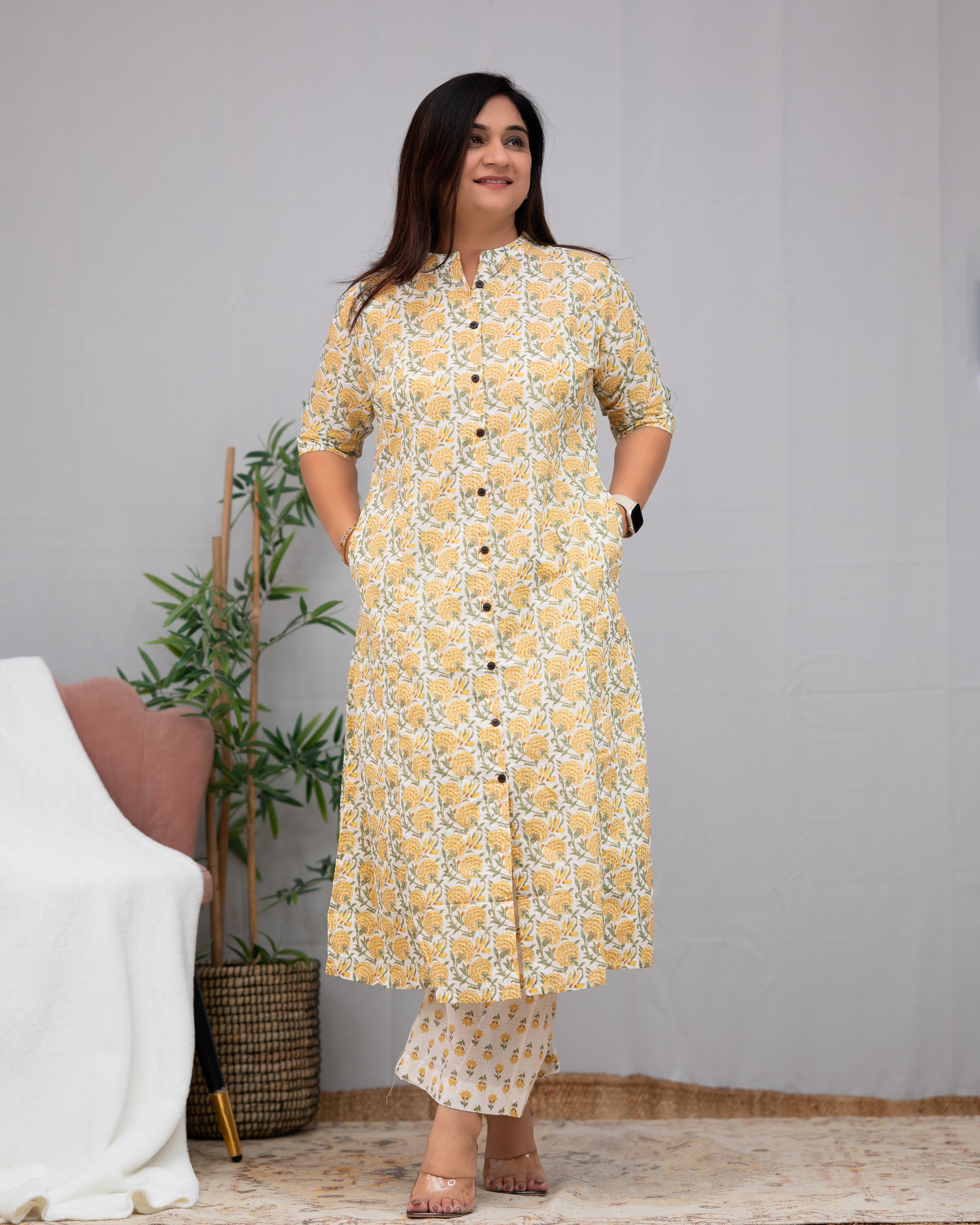 Sunflower Summerish Cotton Coord set - The Jaipur Studio