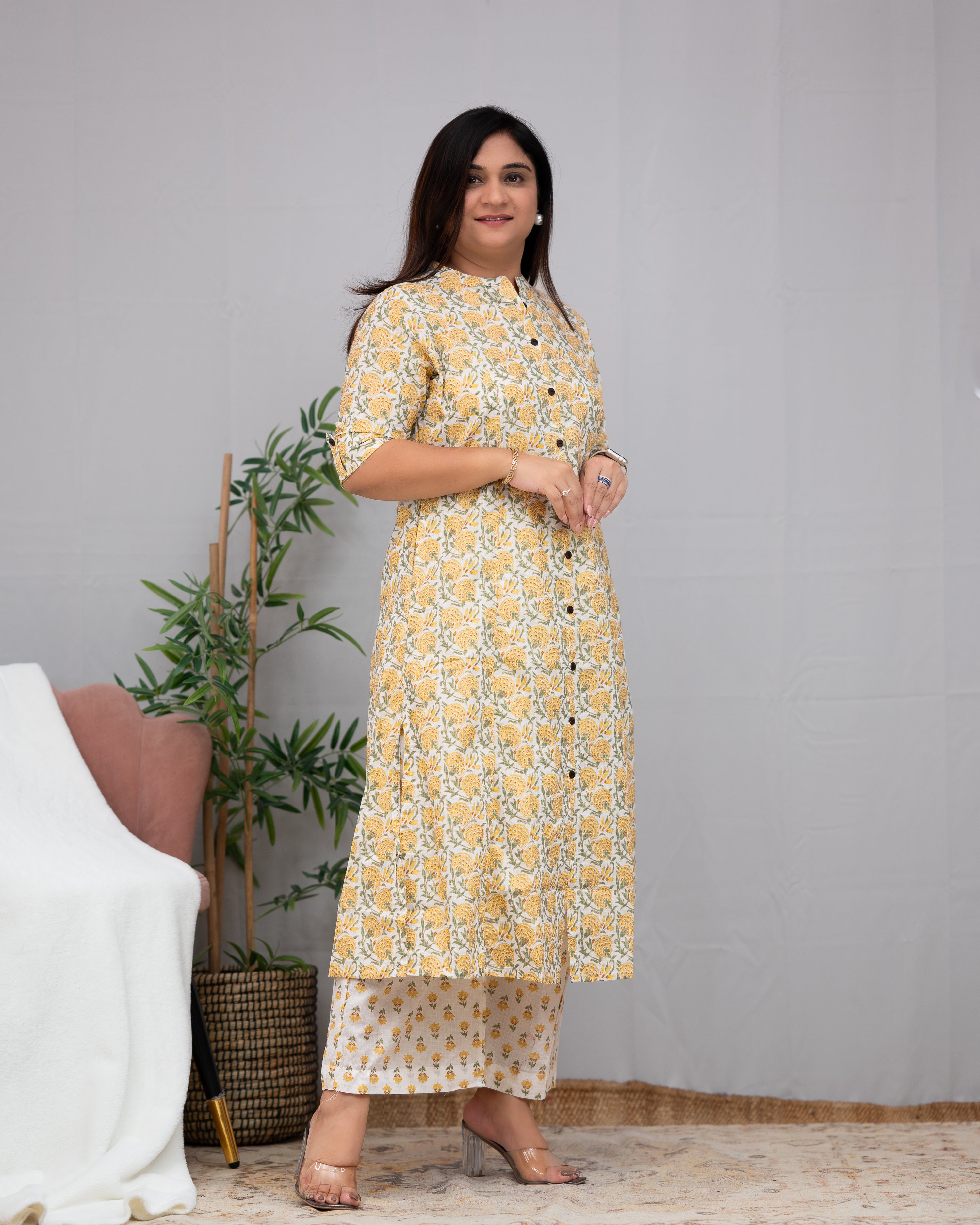 Sunflower Summerish Cotton Coord set - The Jaipur Studio