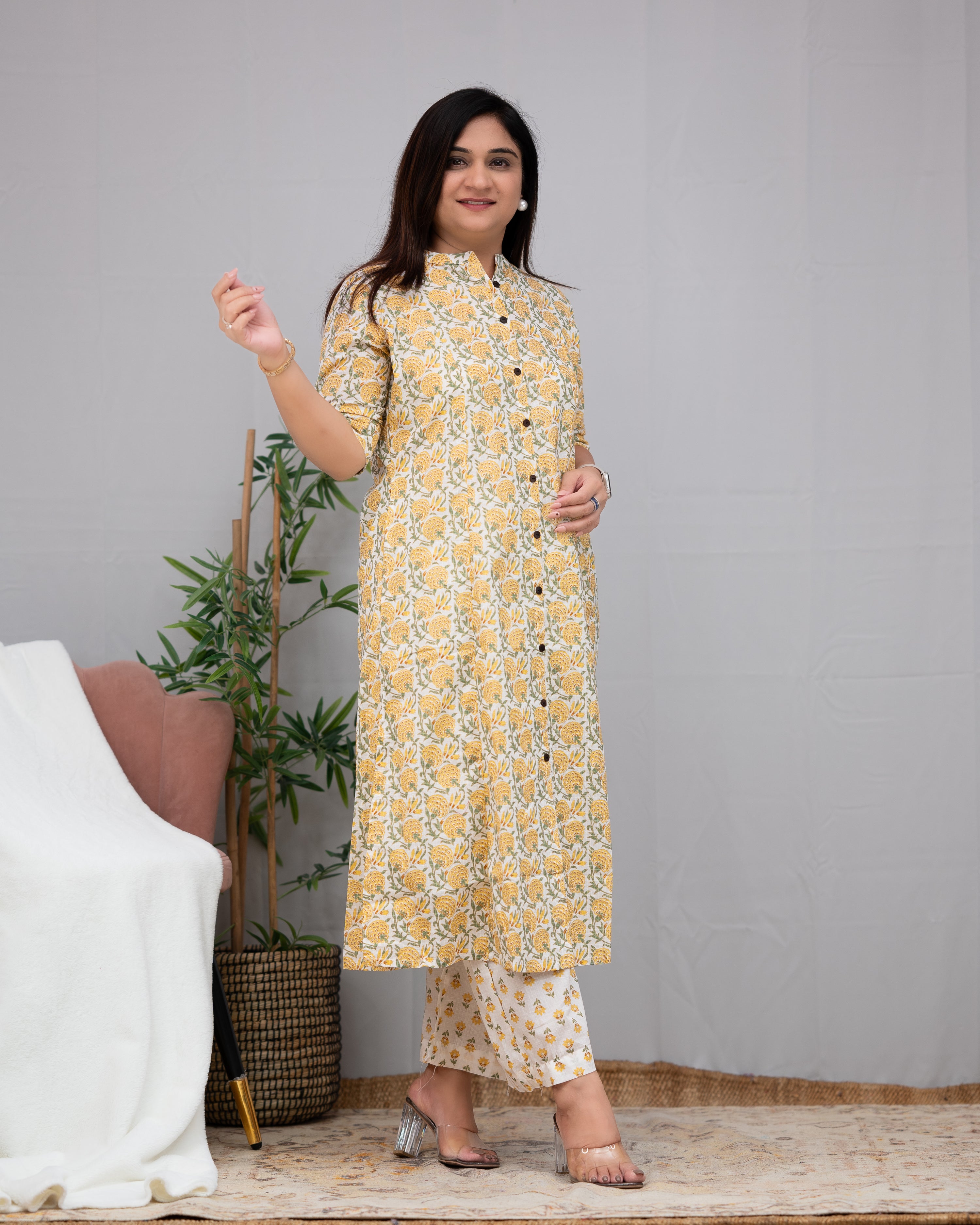 Sunflower Summerish Cotton Coord set - The Jaipur Studio