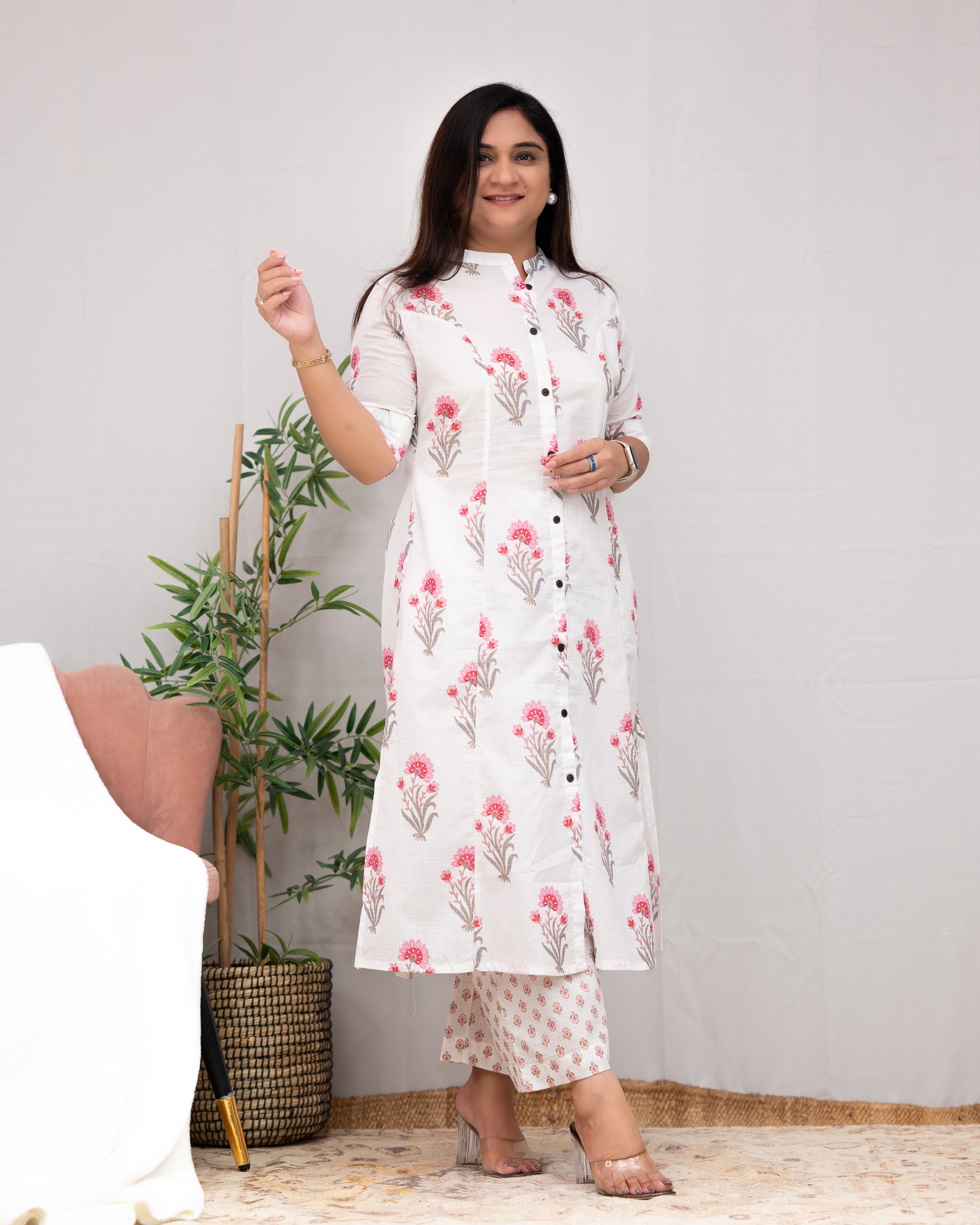 Rose Summerish Cotton Coord set - The Jaipur Studio