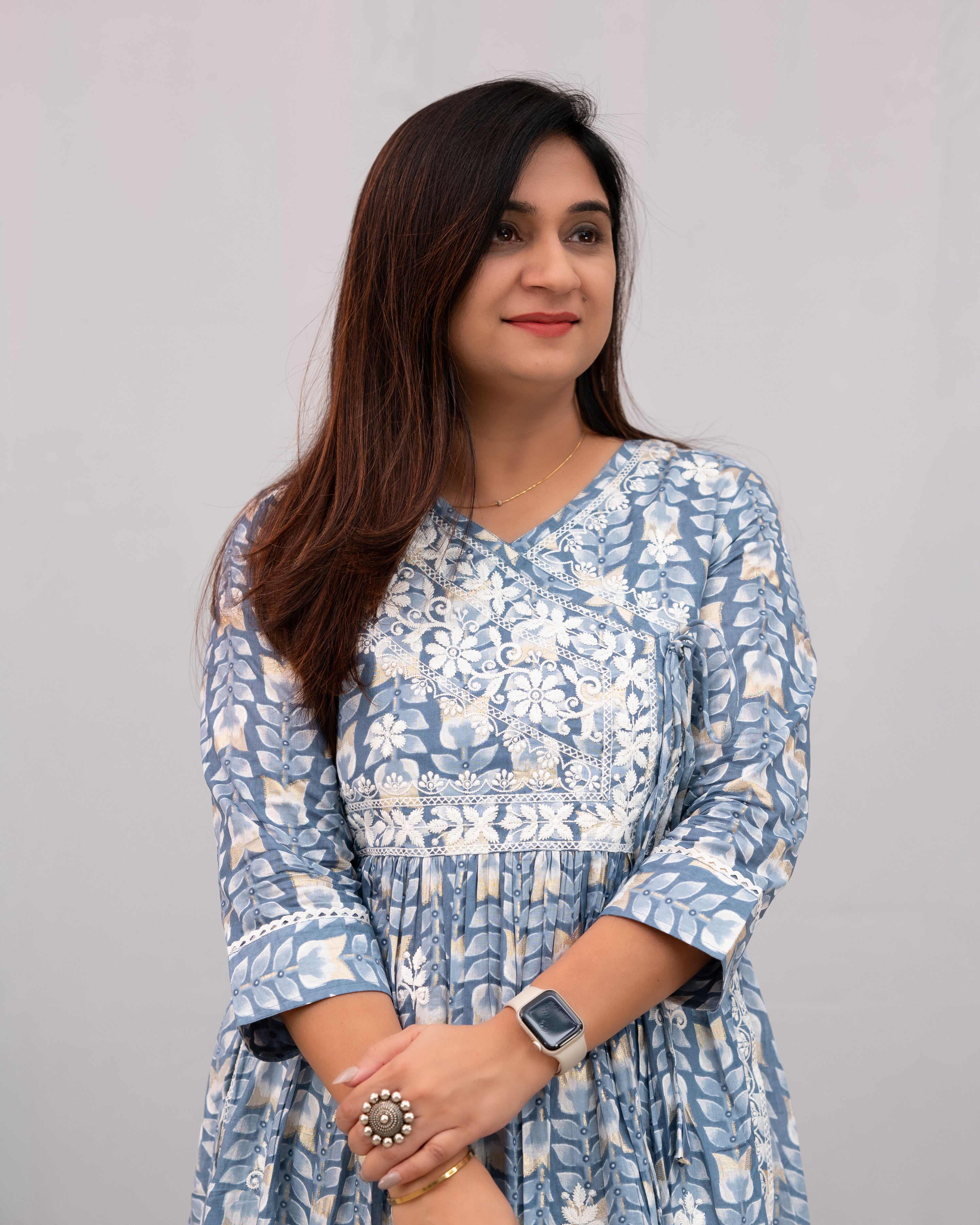 Nutan Cotton Chikankari Embroidered Nyra pant Set - The Jaipur Studio