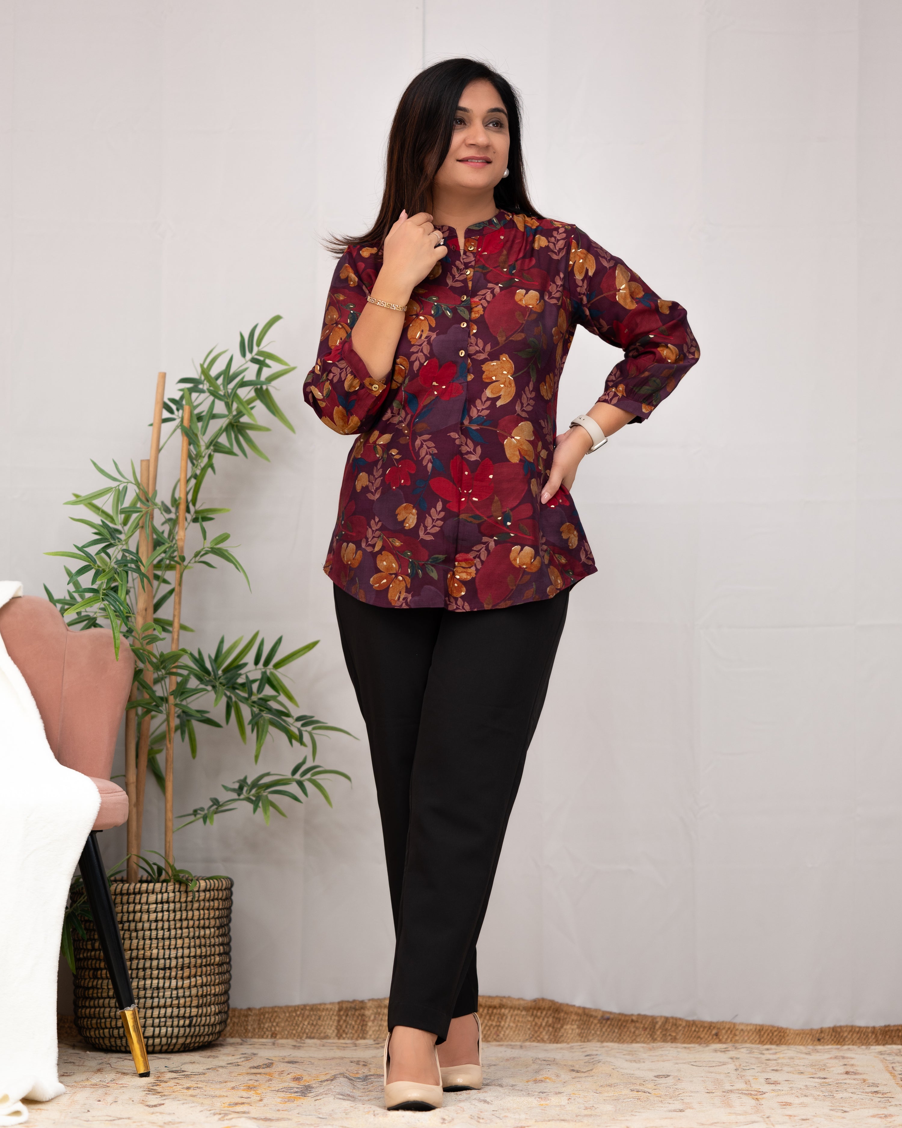 Minal Rayon Casual Short Top - The Jaipur Studio