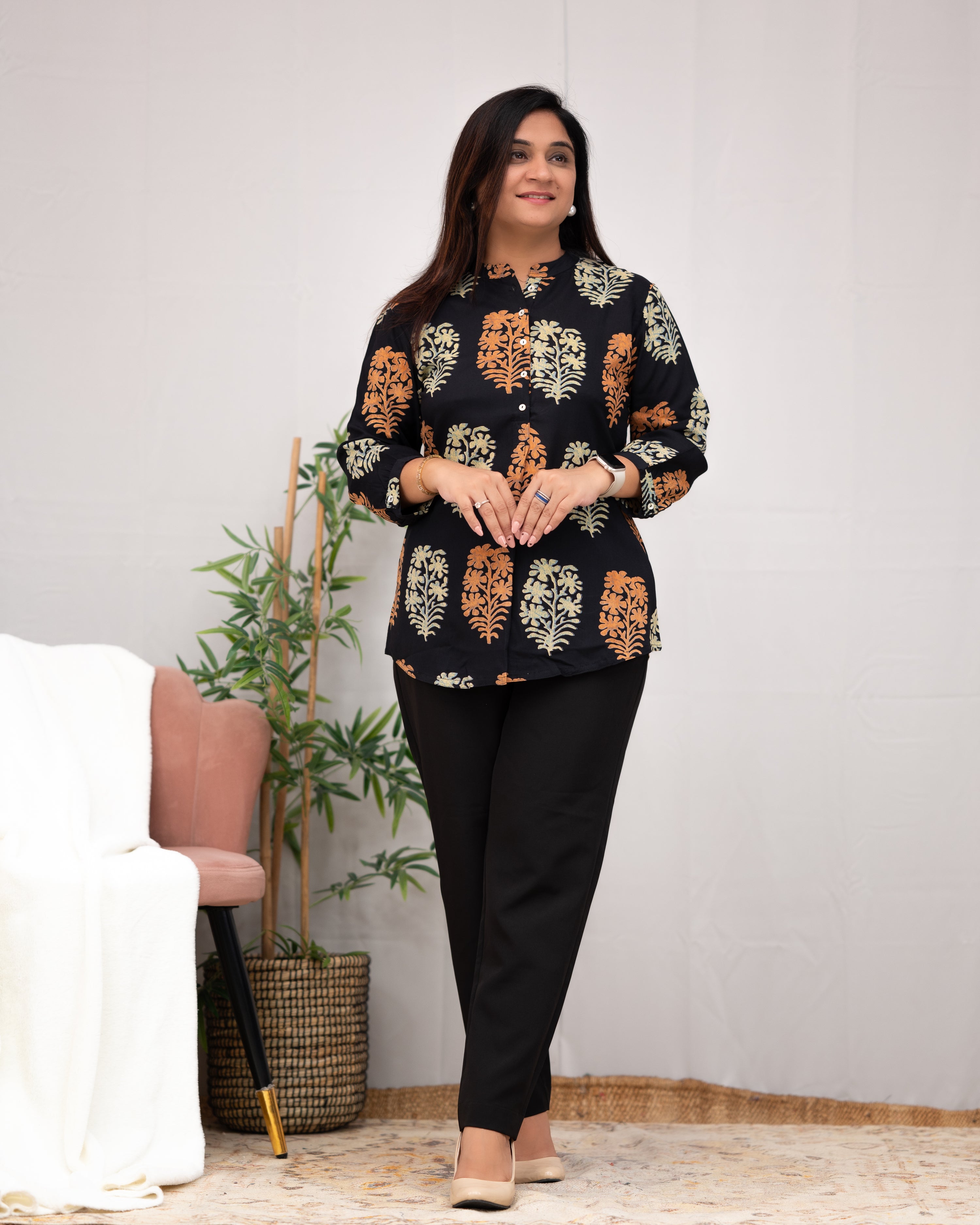 Minal Rayon Casual Short Top - The Jaipur Studio