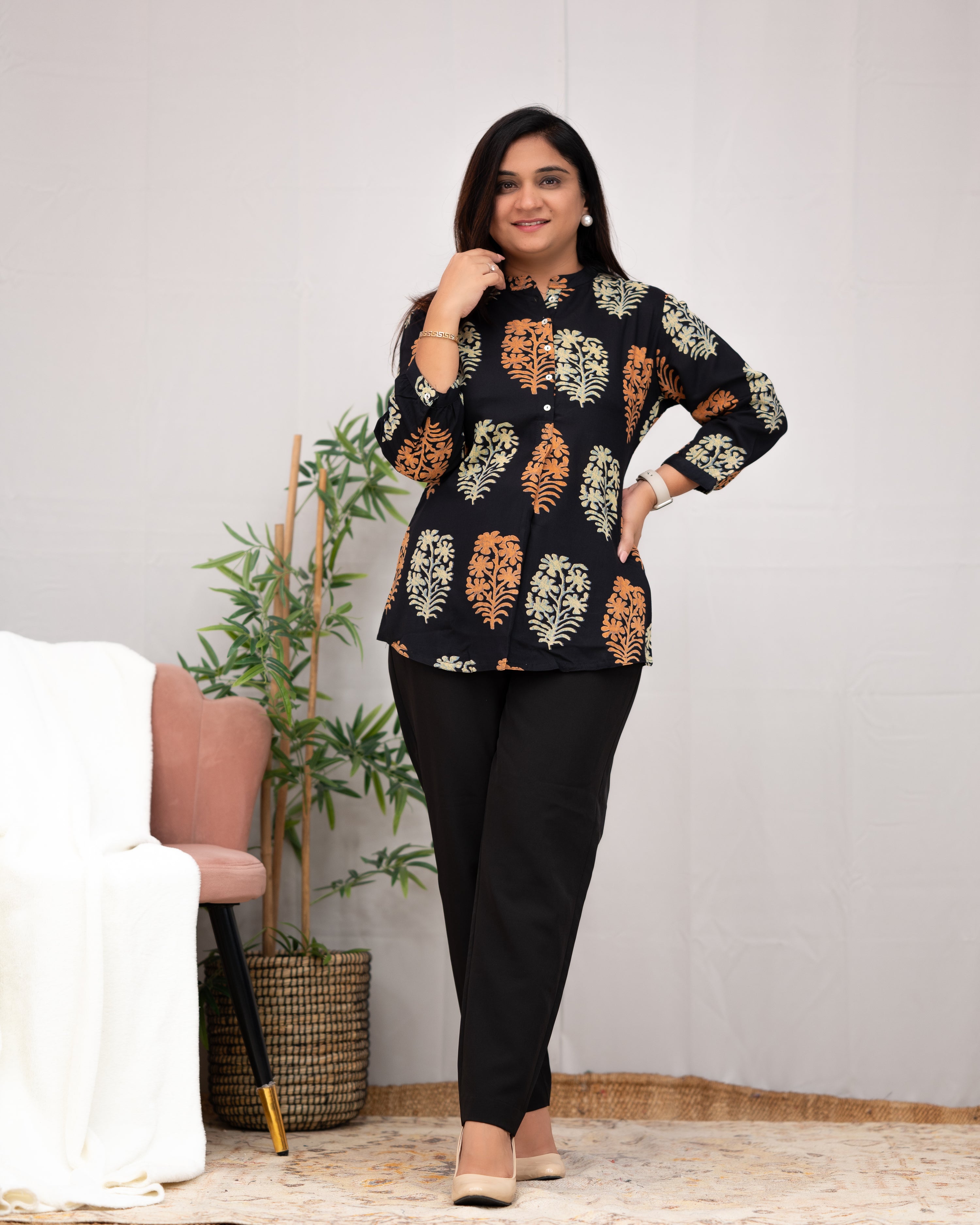 Minal Rayon Casual Short Top - The Jaipur Studio
