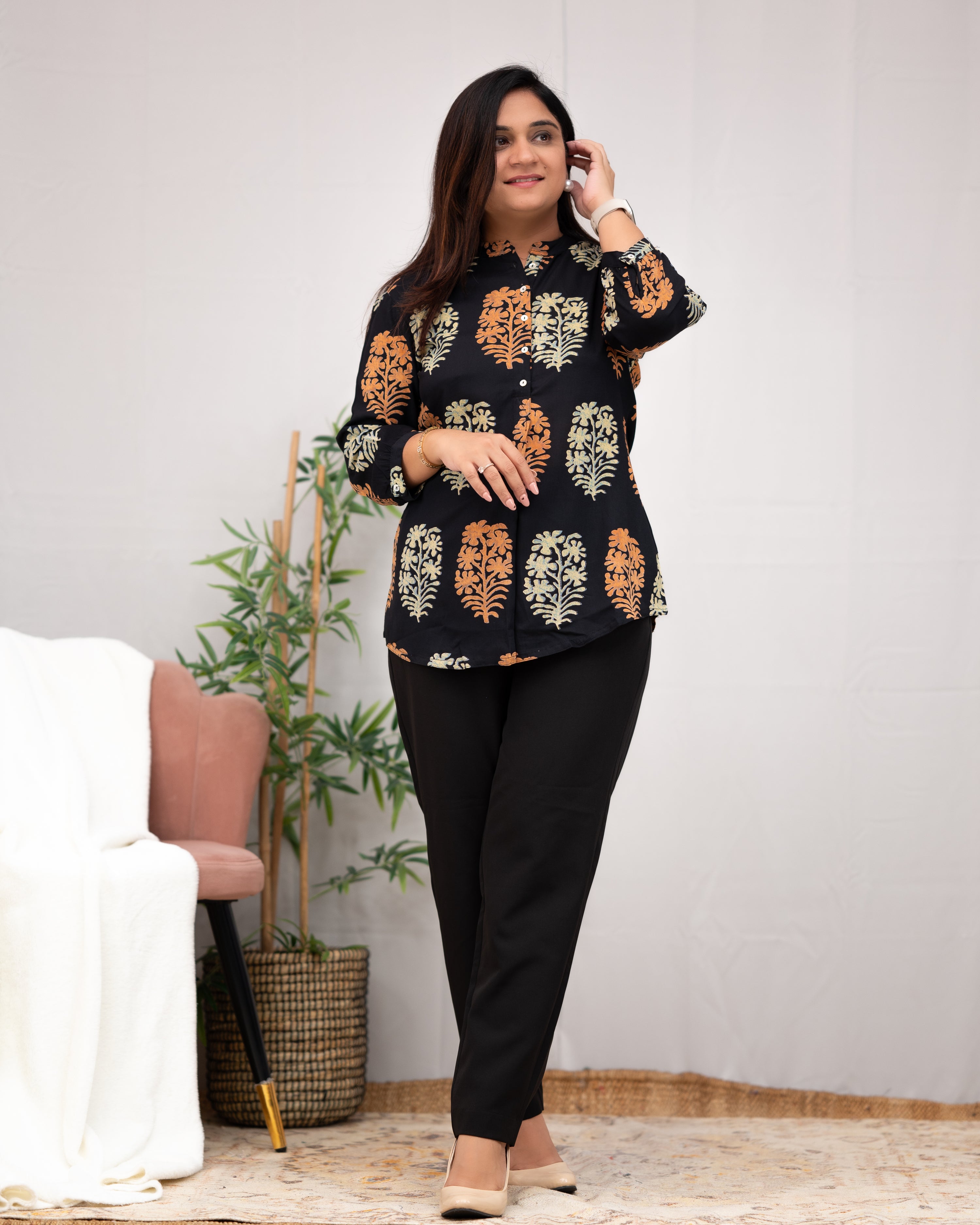 Minal Rayon Casual Short Top - The Jaipur Studio