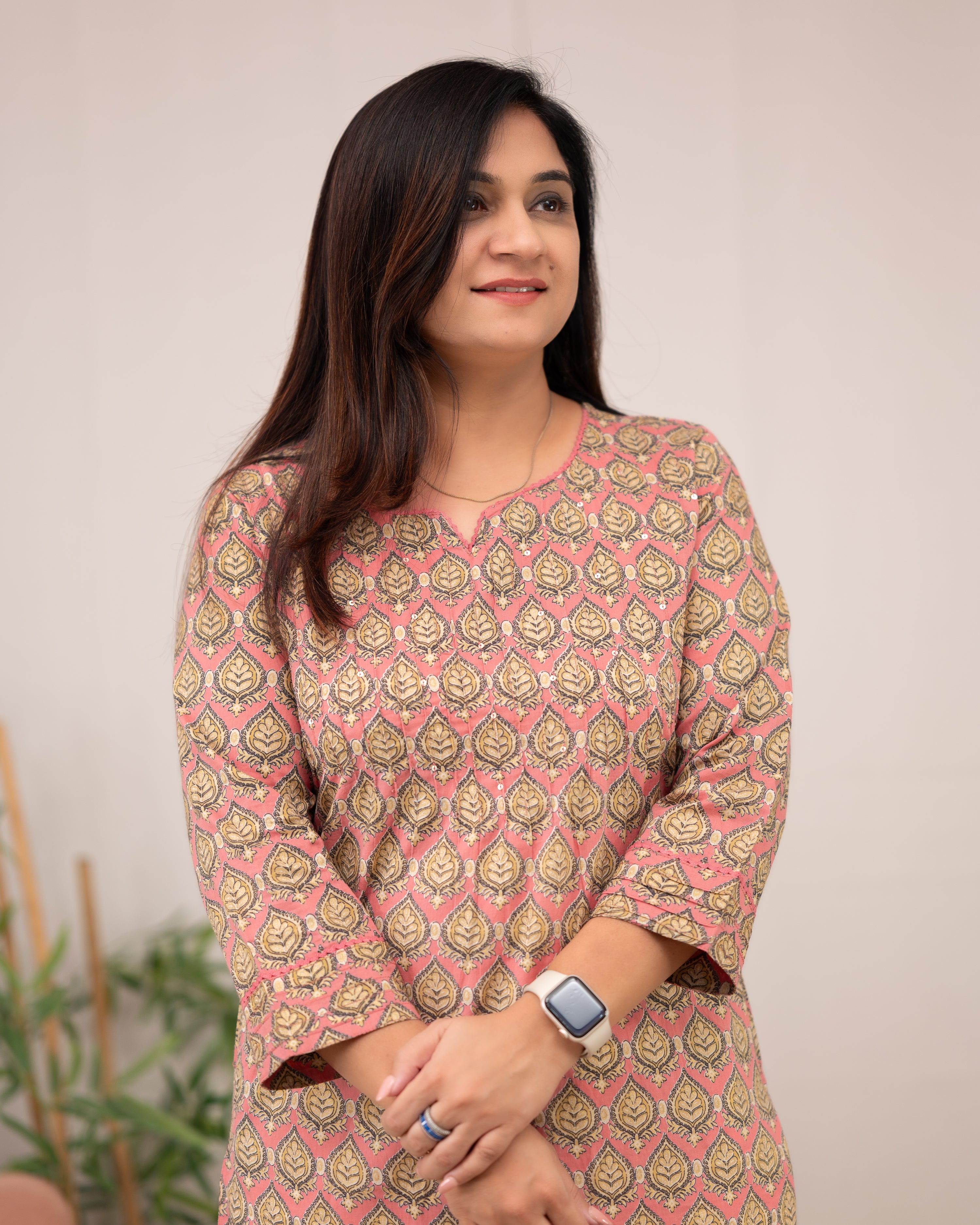 Lisha Floral Cotton Casual Kurta - The Jaipur Studio