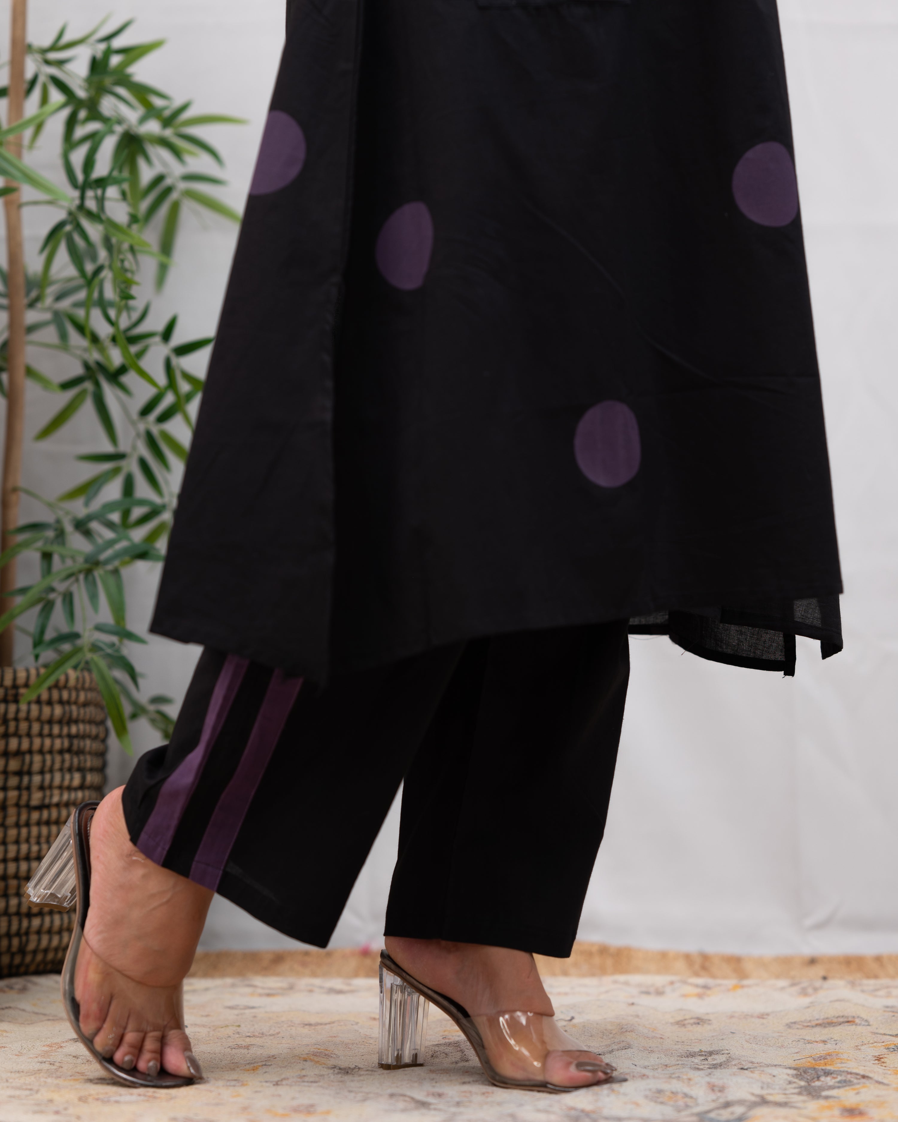 Leena Polka Print Cotton A-line Coord Set - The Jaipur Studio