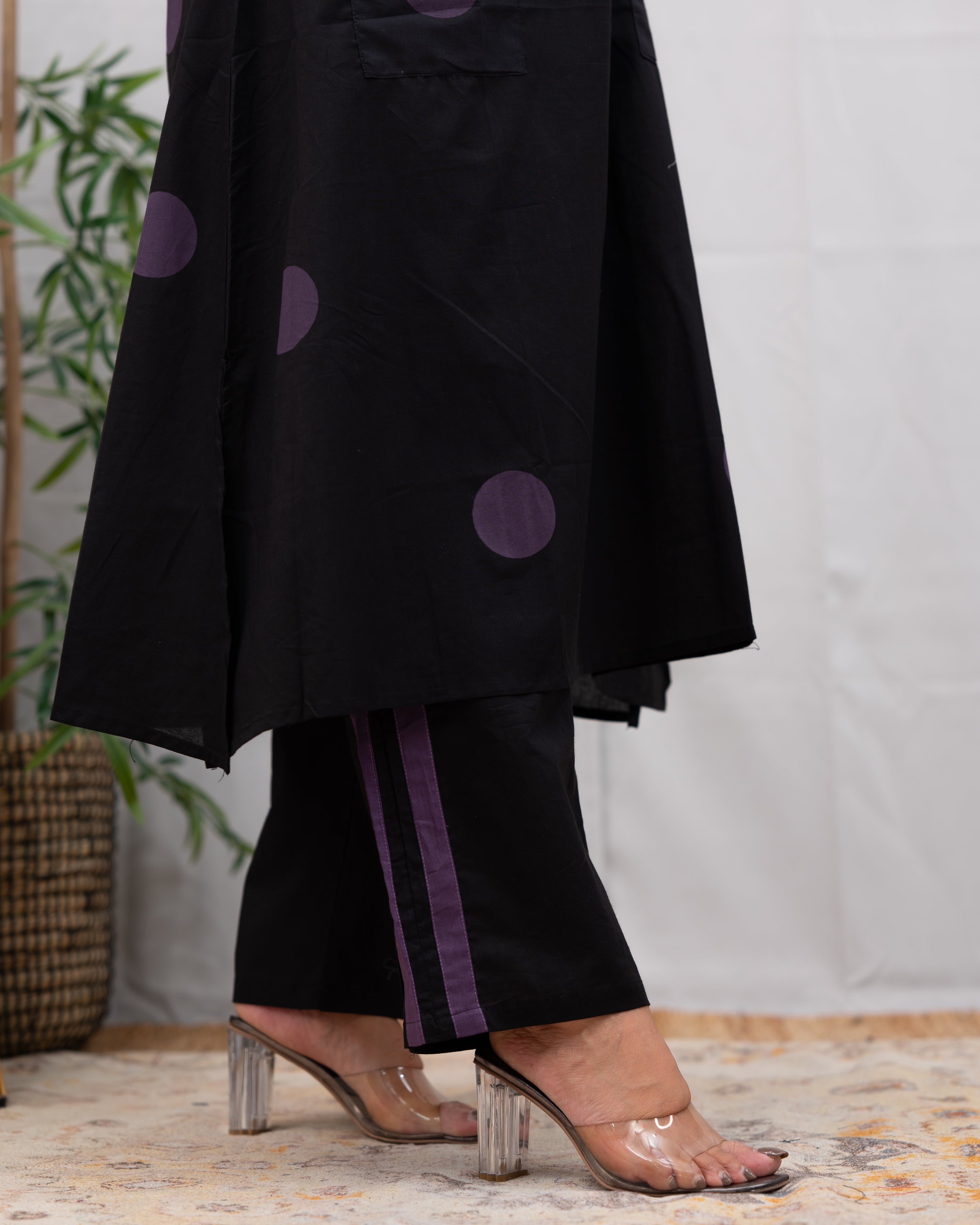 Leena Polka Print Cotton A-line Coord Set - The Jaipur Studio