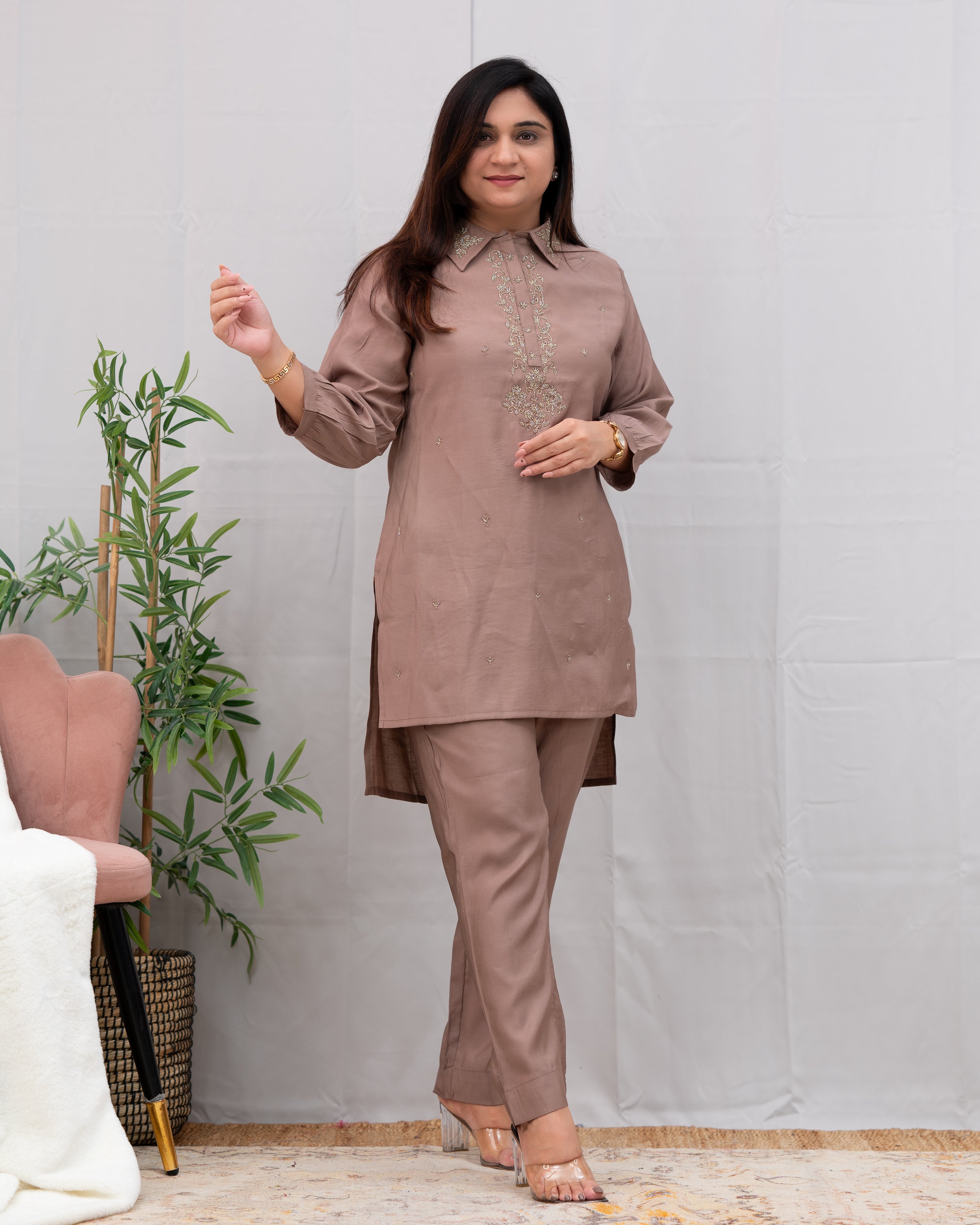 Miso Muslin Hand Embroidered Coord Set - The Jaipur Studio