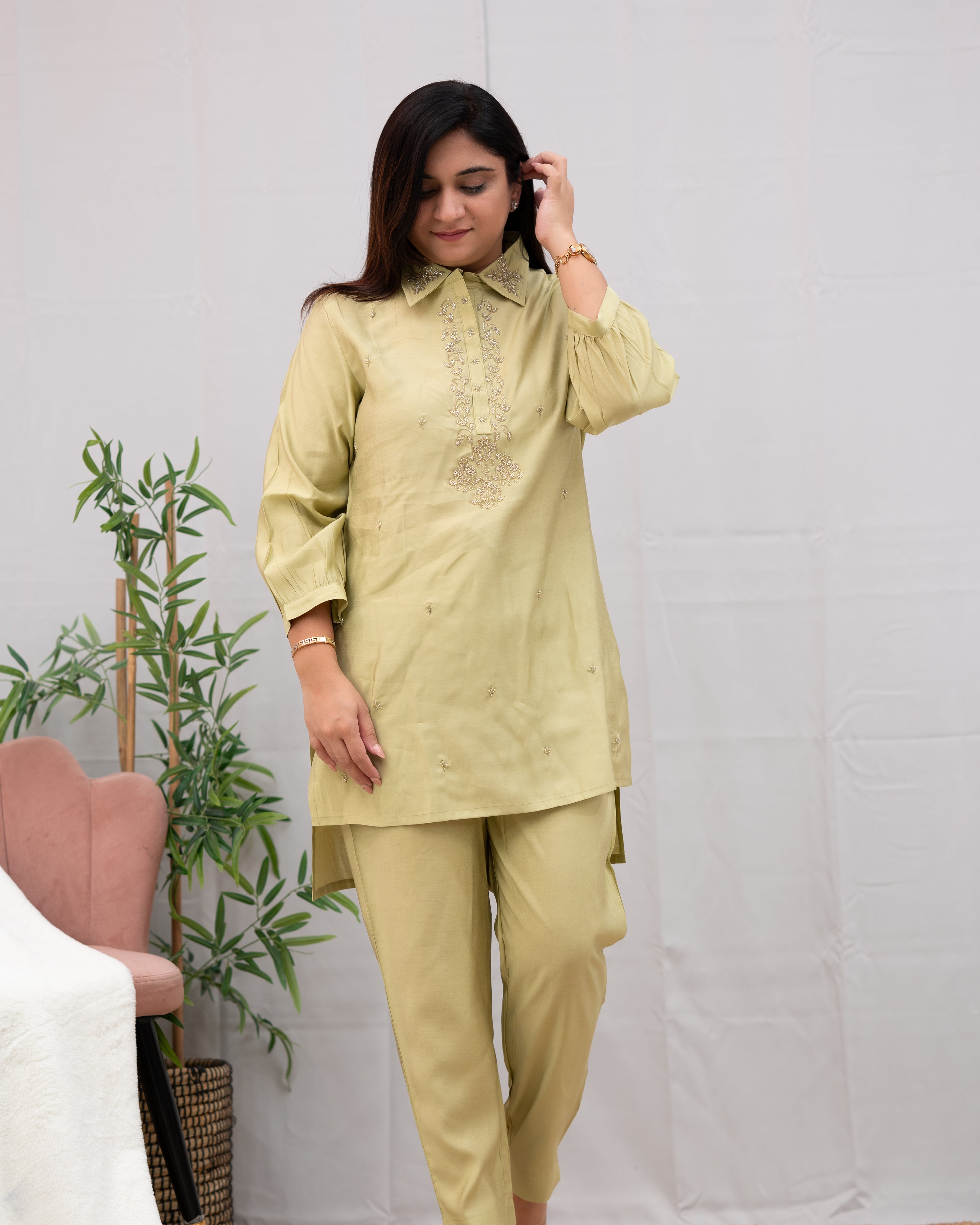 Miso Muslin Hand Embroidered Coord Set - The Jaipur Studio