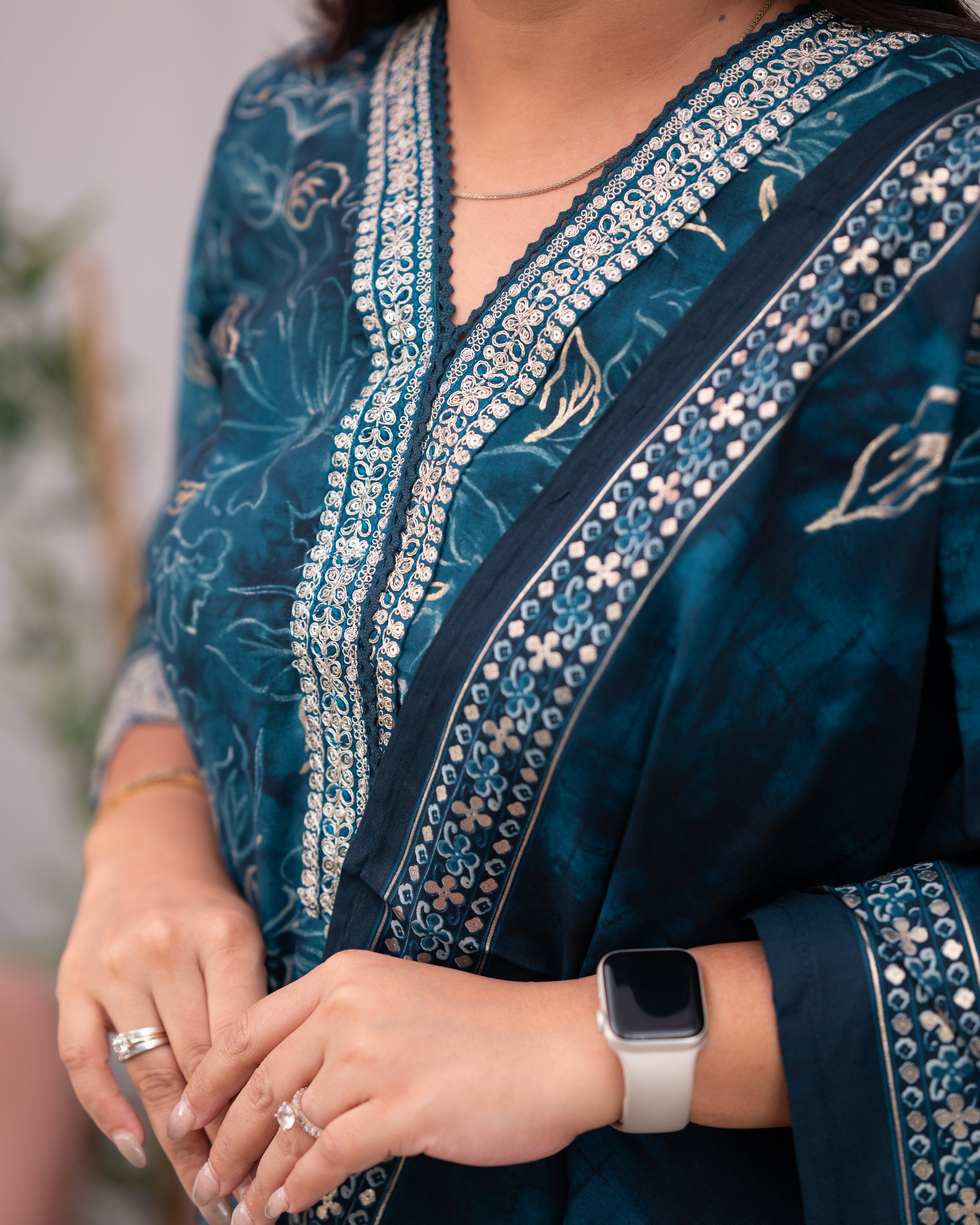 Rihana Muslin Heavy Embroidered Afgani Set - The Jaipur Studio