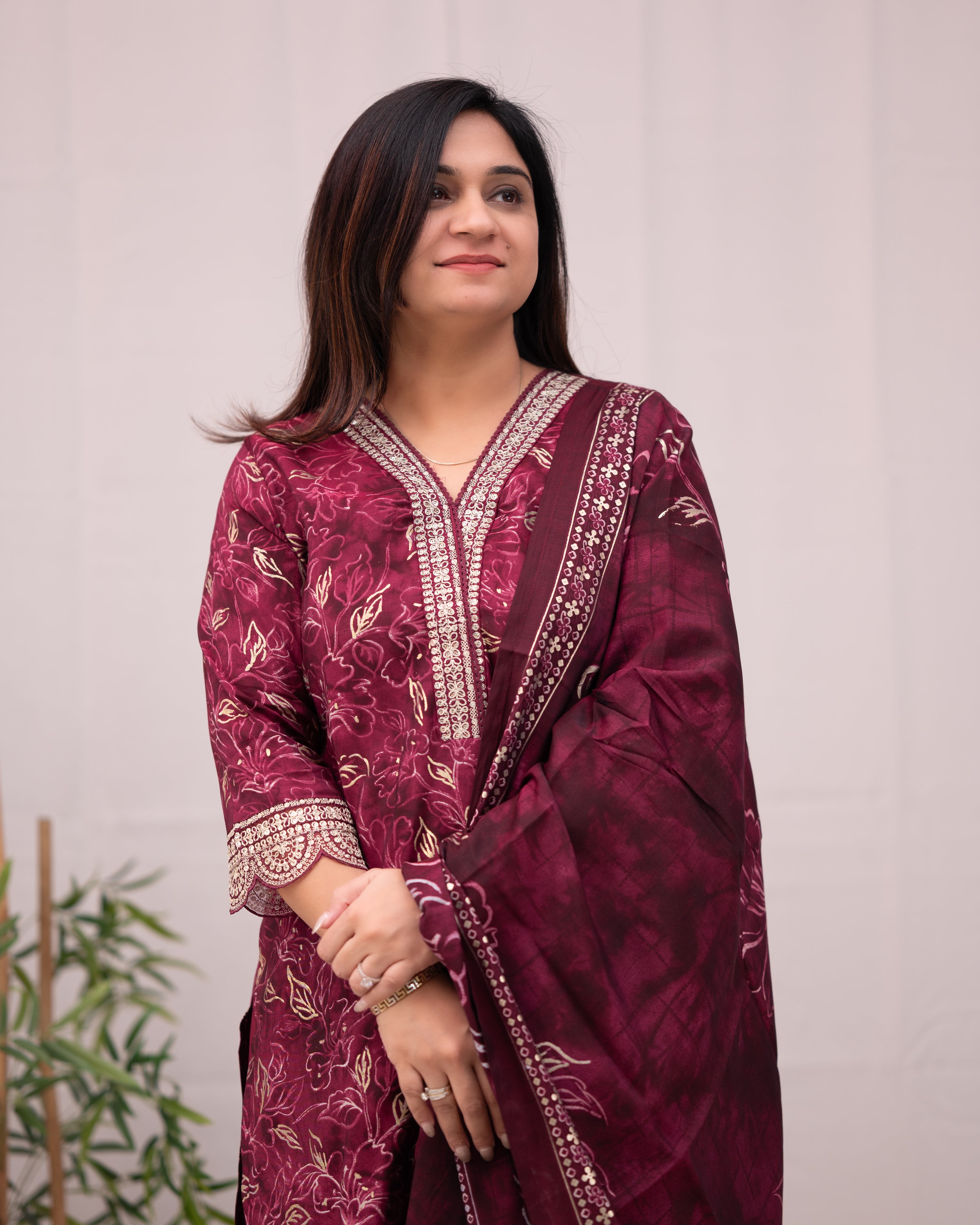 Rihana Muslin Heavy Embroidered Afgani Set - The Jaipur Studio