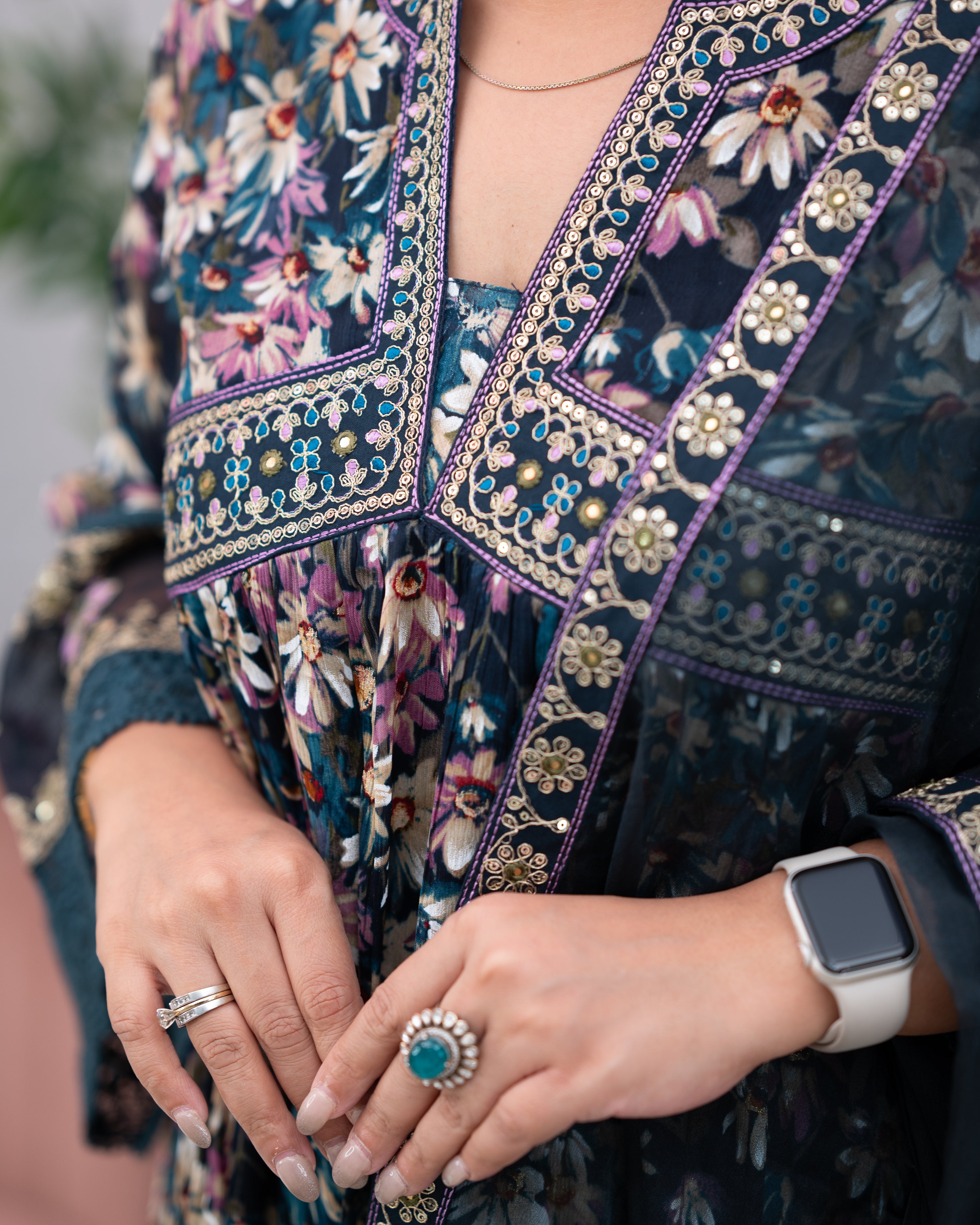Chinnon Embroidered Floral Alia Pant Set - The Jaipur Studio