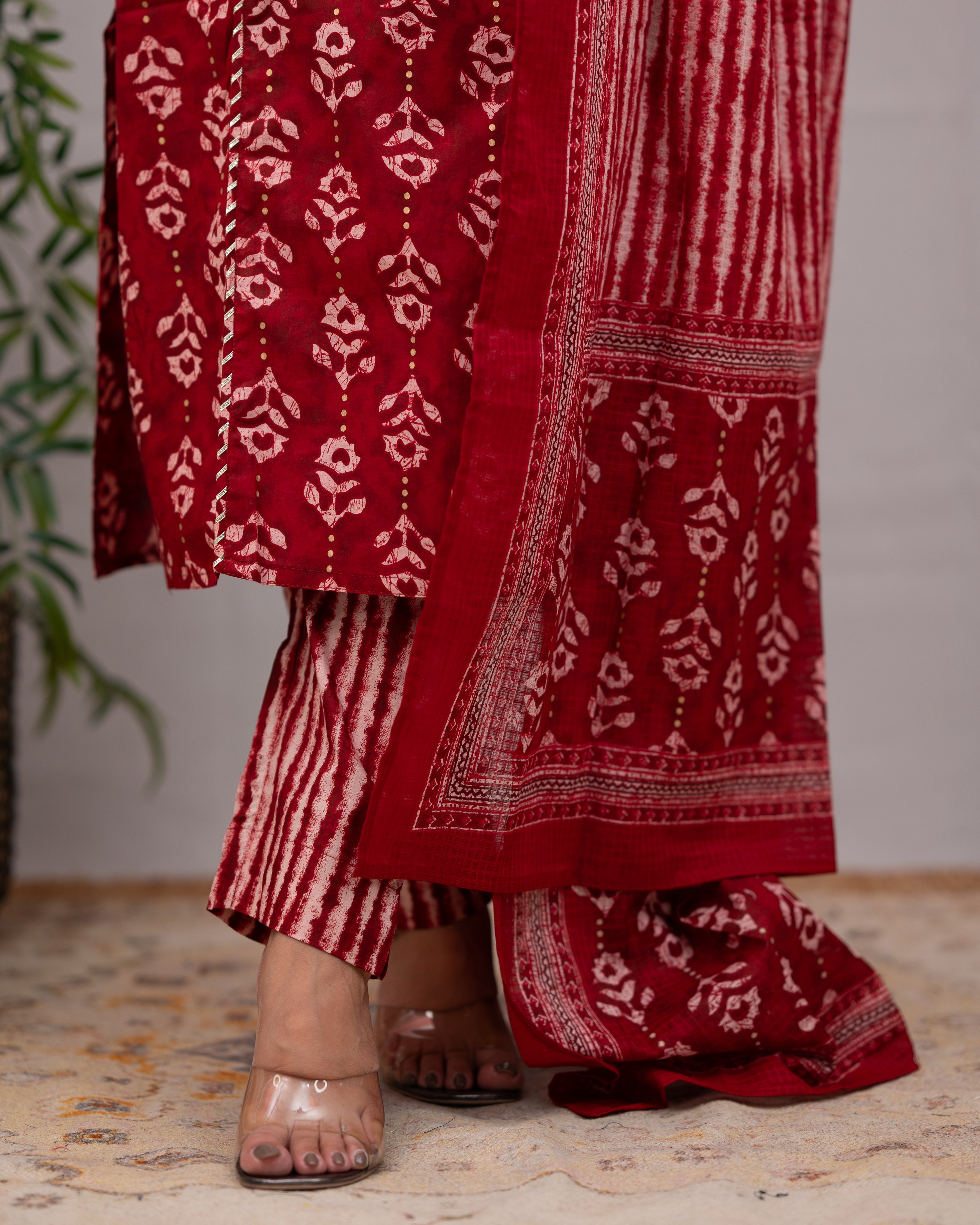 Anina Cotton Zari Embroidered Pant Set - The Jaipur Studio