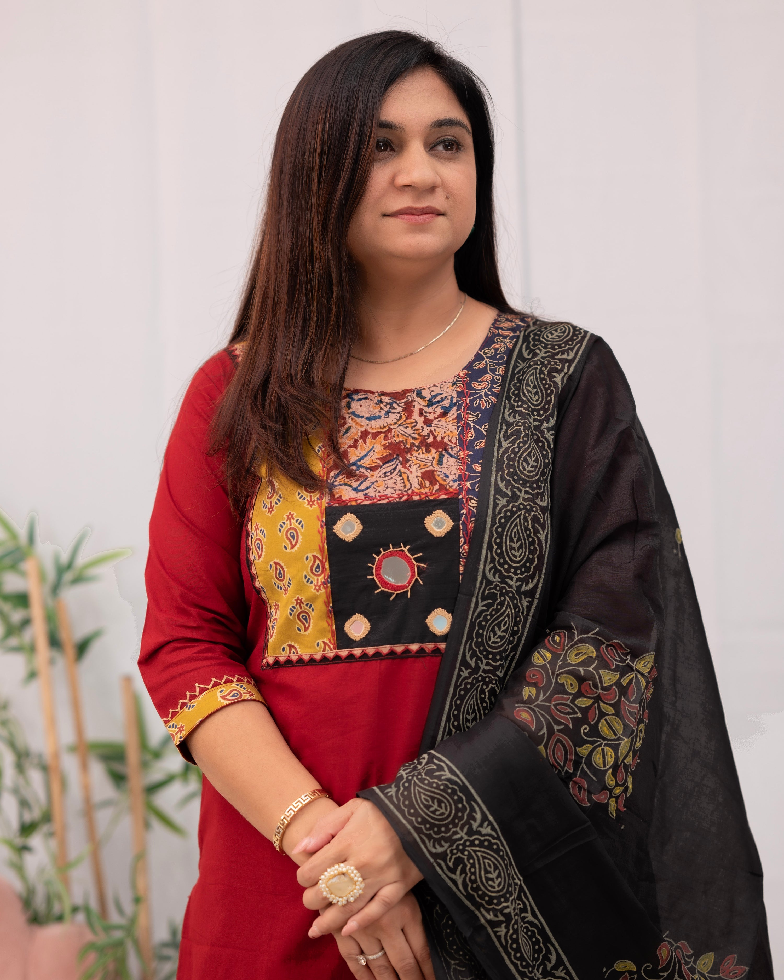 Niharika Hand Embroidered casual pant set - The Jaipur Studio