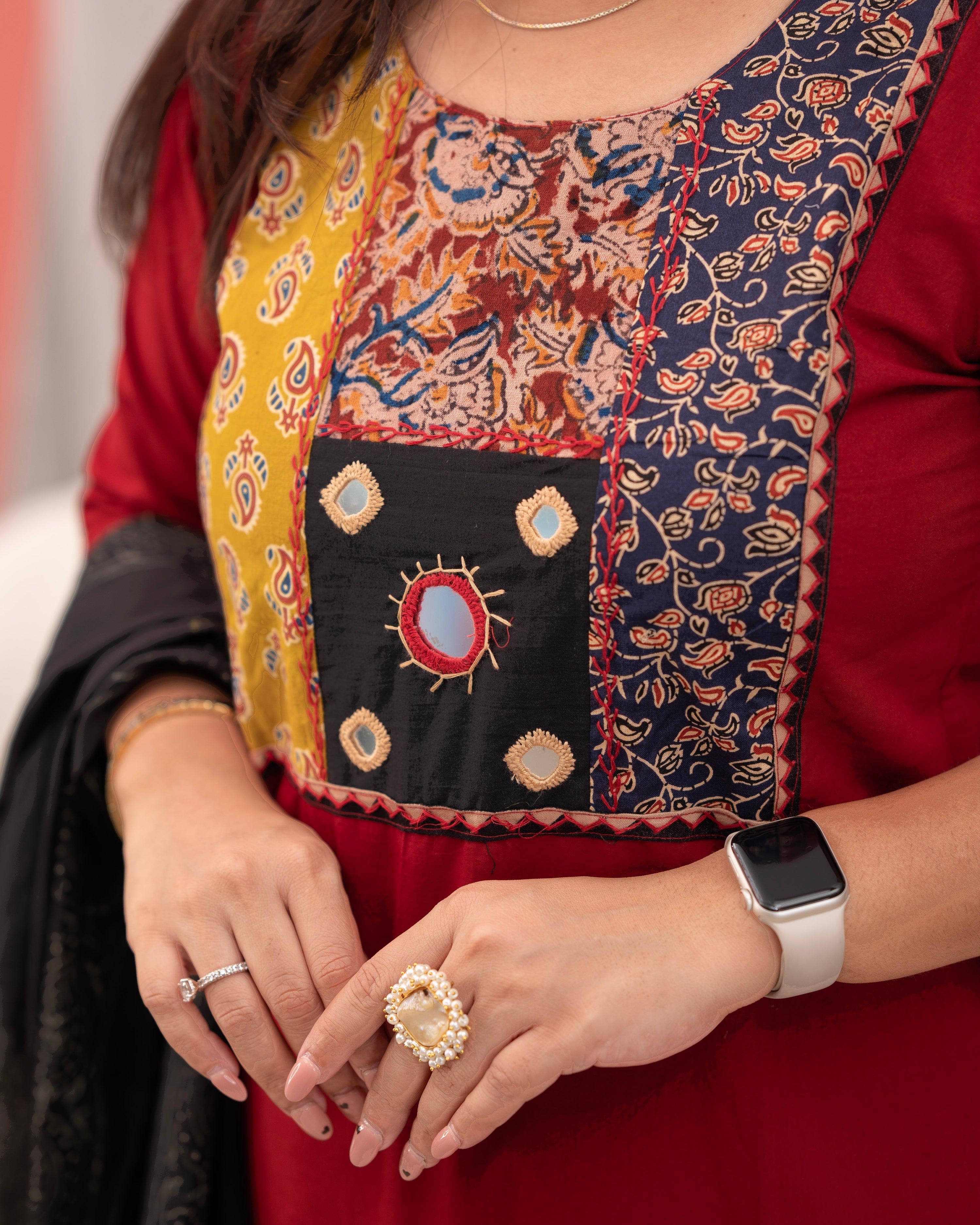 Niharika Hand Embroidered casual pant set - The Jaipur Studio