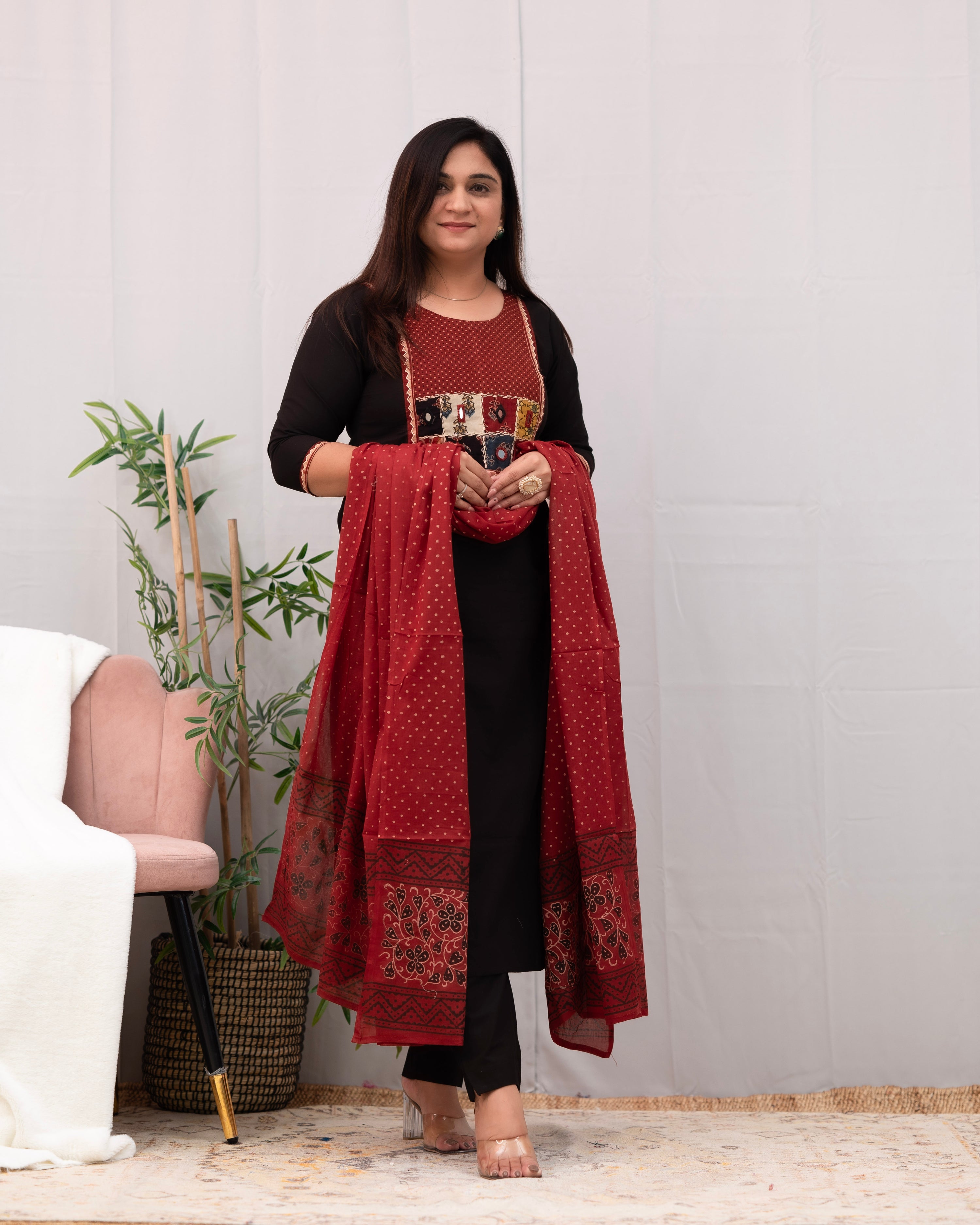 Niharika Hand Embroidered casual pant set - The Jaipur Studio